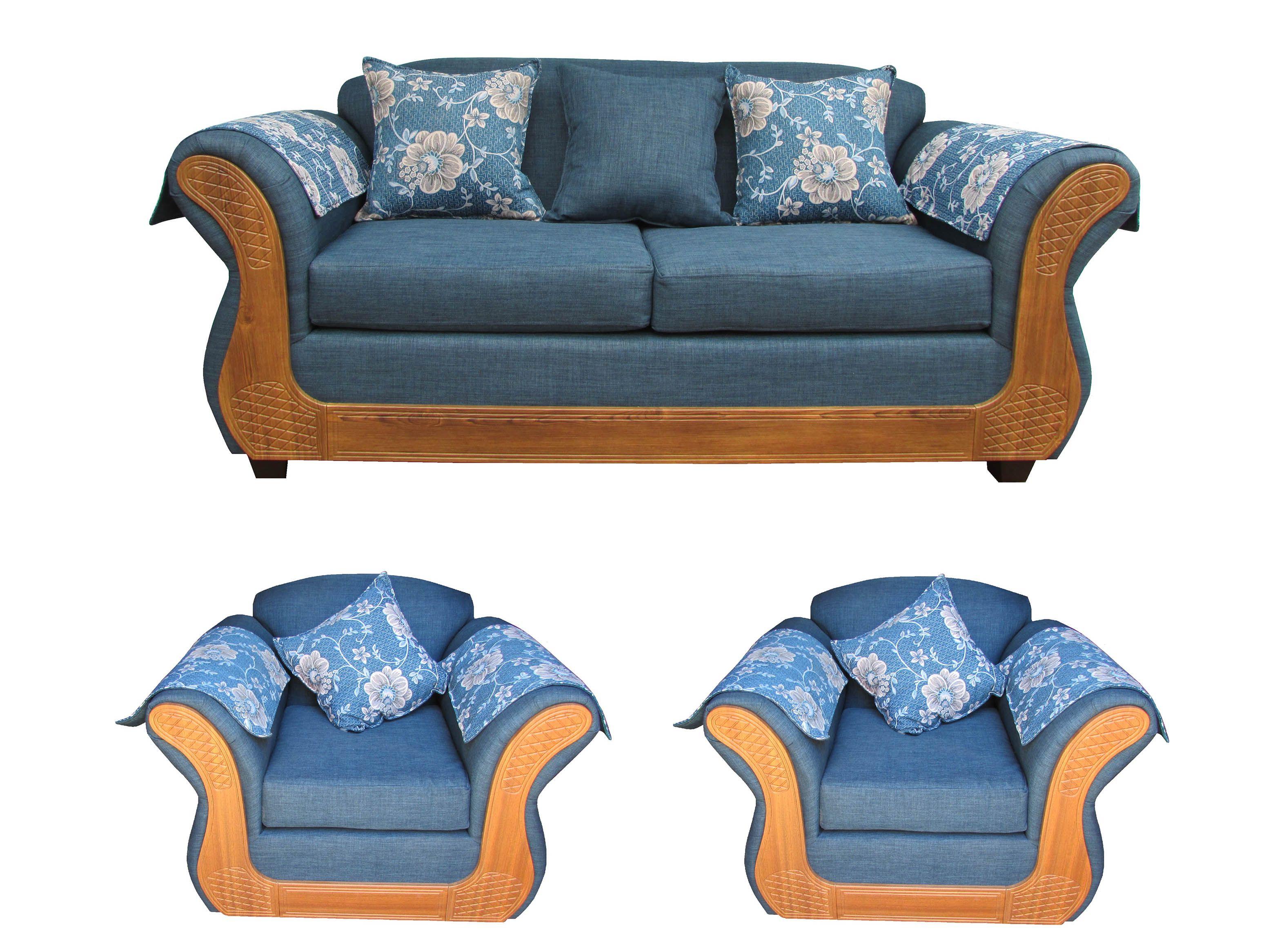 Juego Living Irlanda Miel: Sofá 2C + 2 Sillones 1C Chenille-0