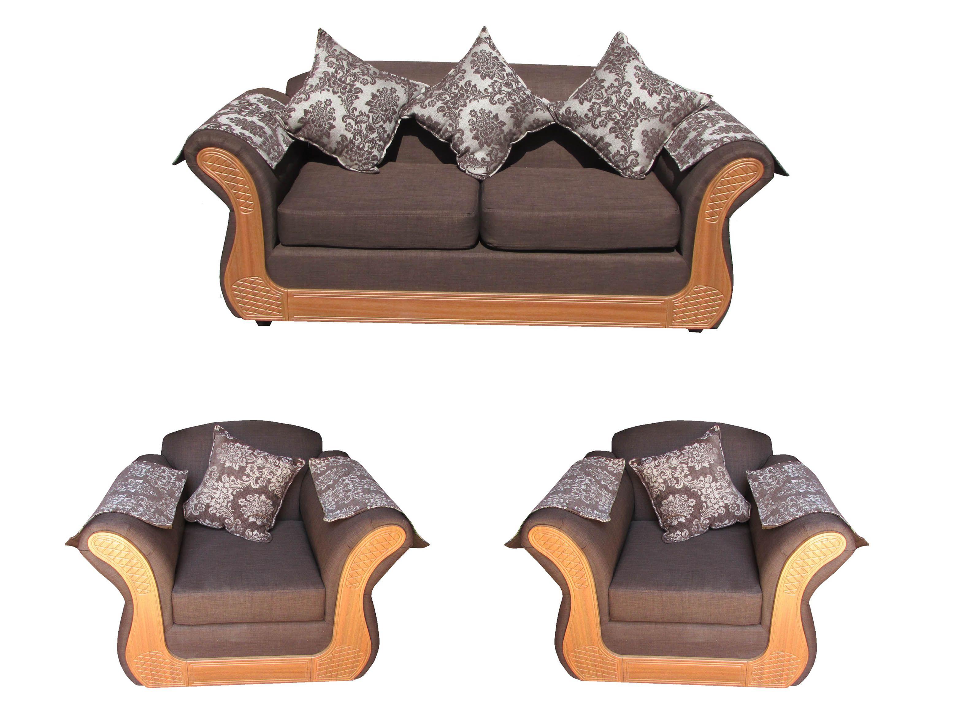 Juego Living Irlanda Miel: Sofá 2C + 2 Sillones 1C Chenille-0