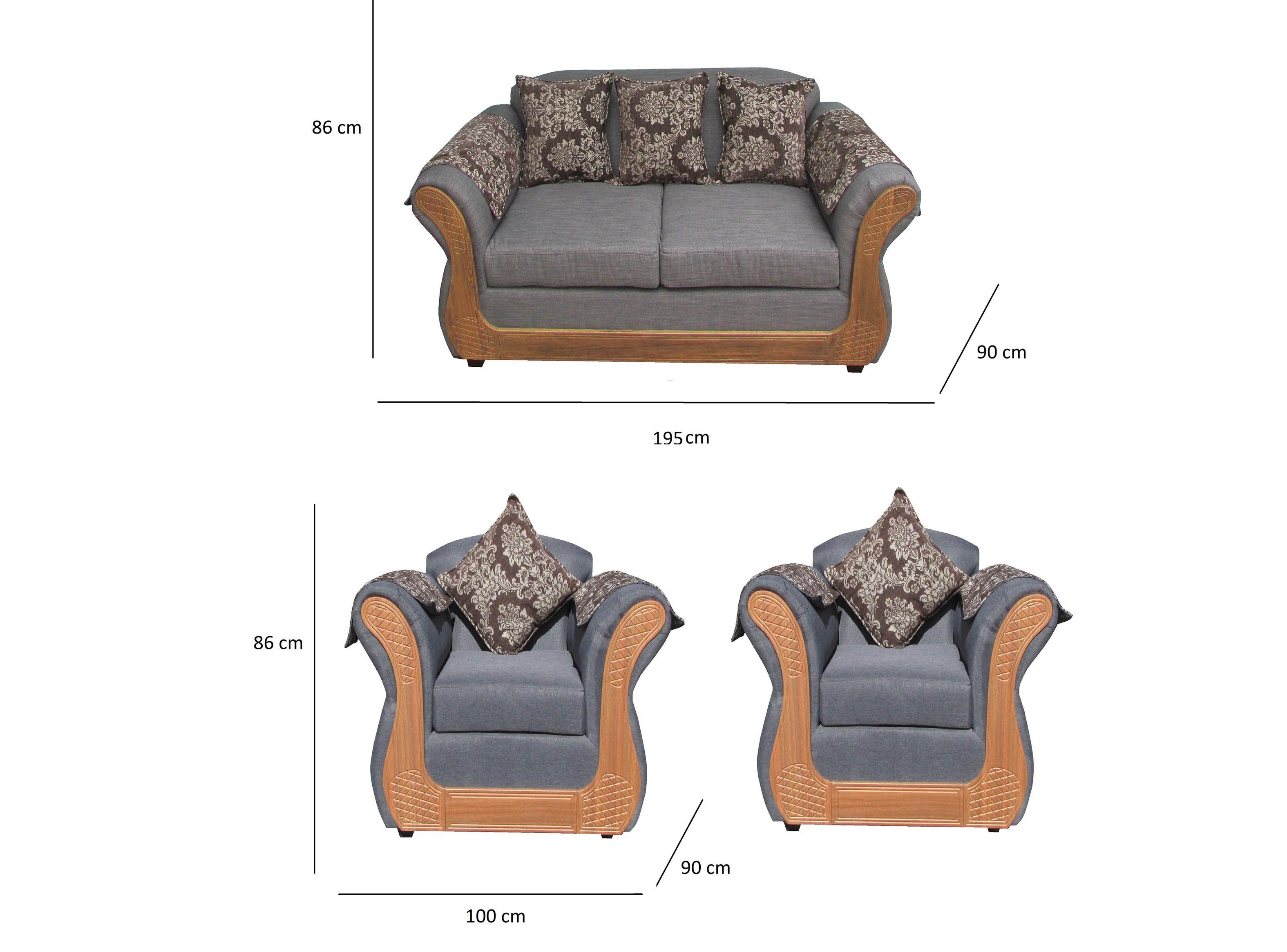 Juego Living Irlanda Miel: Sofá 2C + 2 Sillones 1C Chenille-1