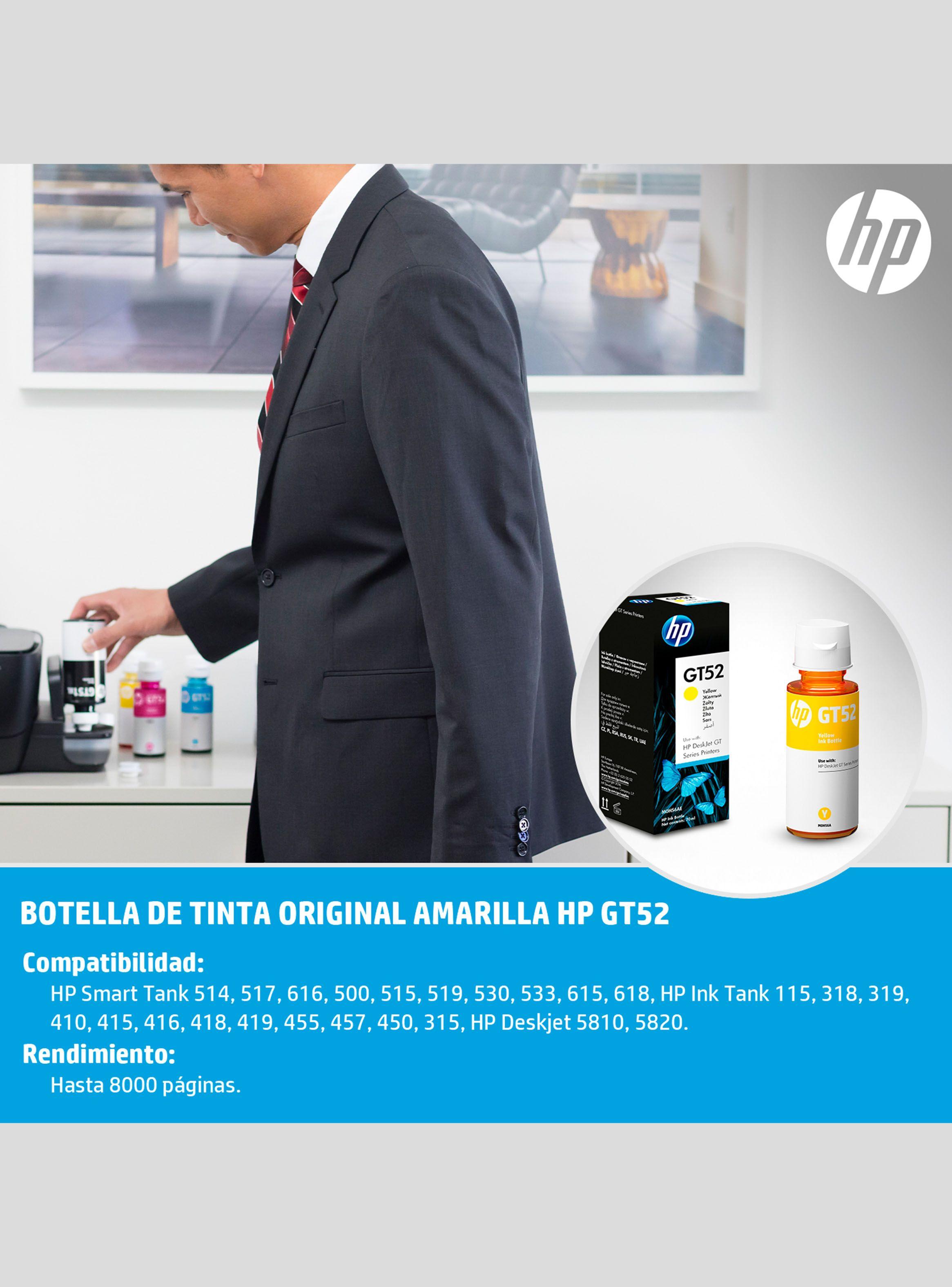 Botella Tinta HP GT52 Amarilla Original-4