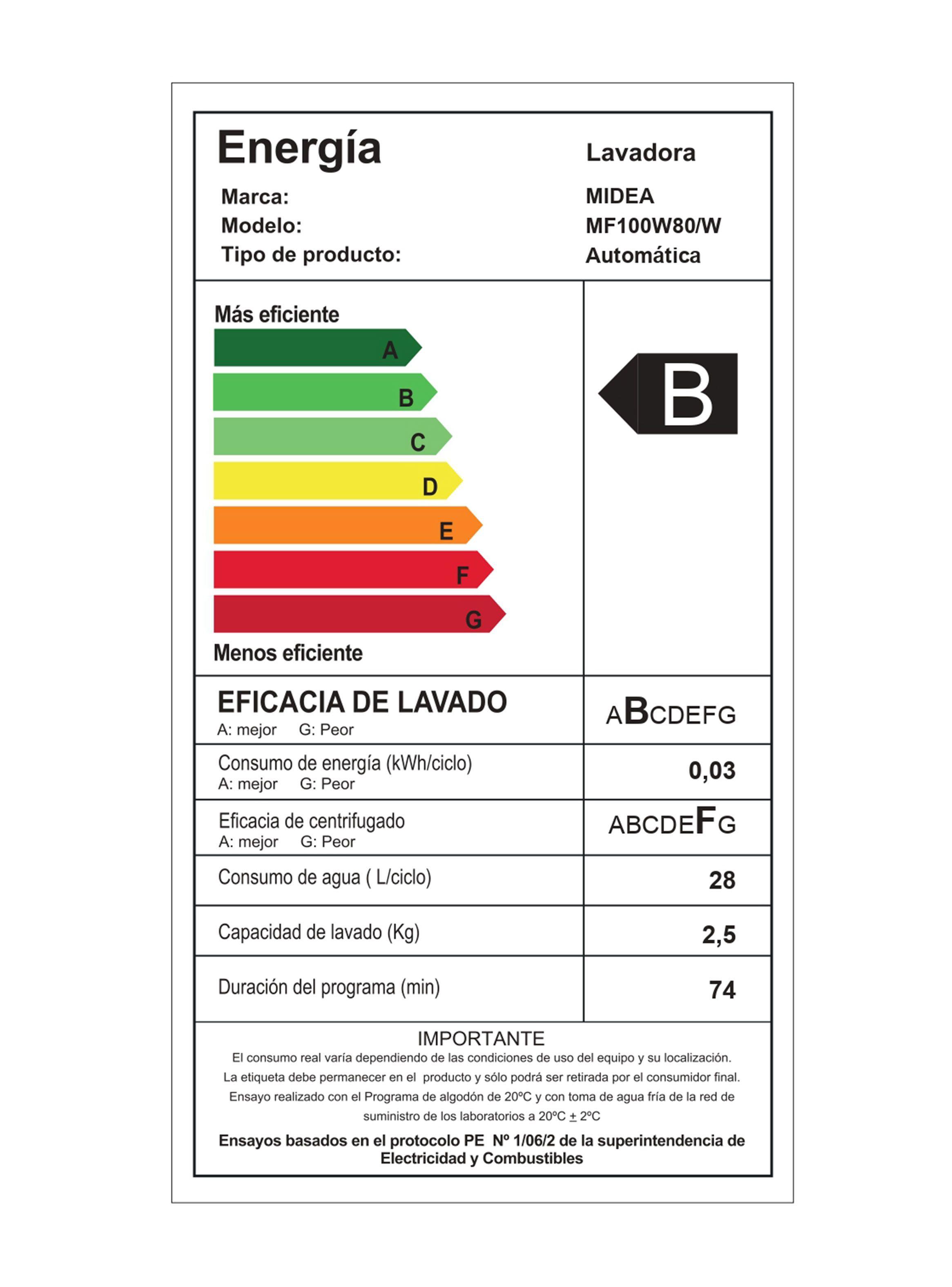 Lavadora Carga Frontal 8 Kg MF100W80/W Blanca-6