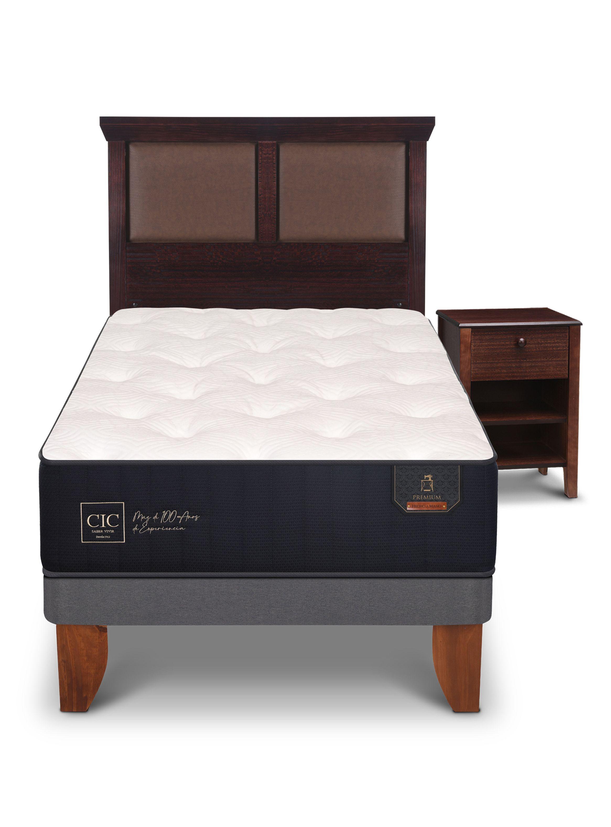 Cama Europea Premium 1.05 x 2 Torino Chocolate + Set Muebles-2