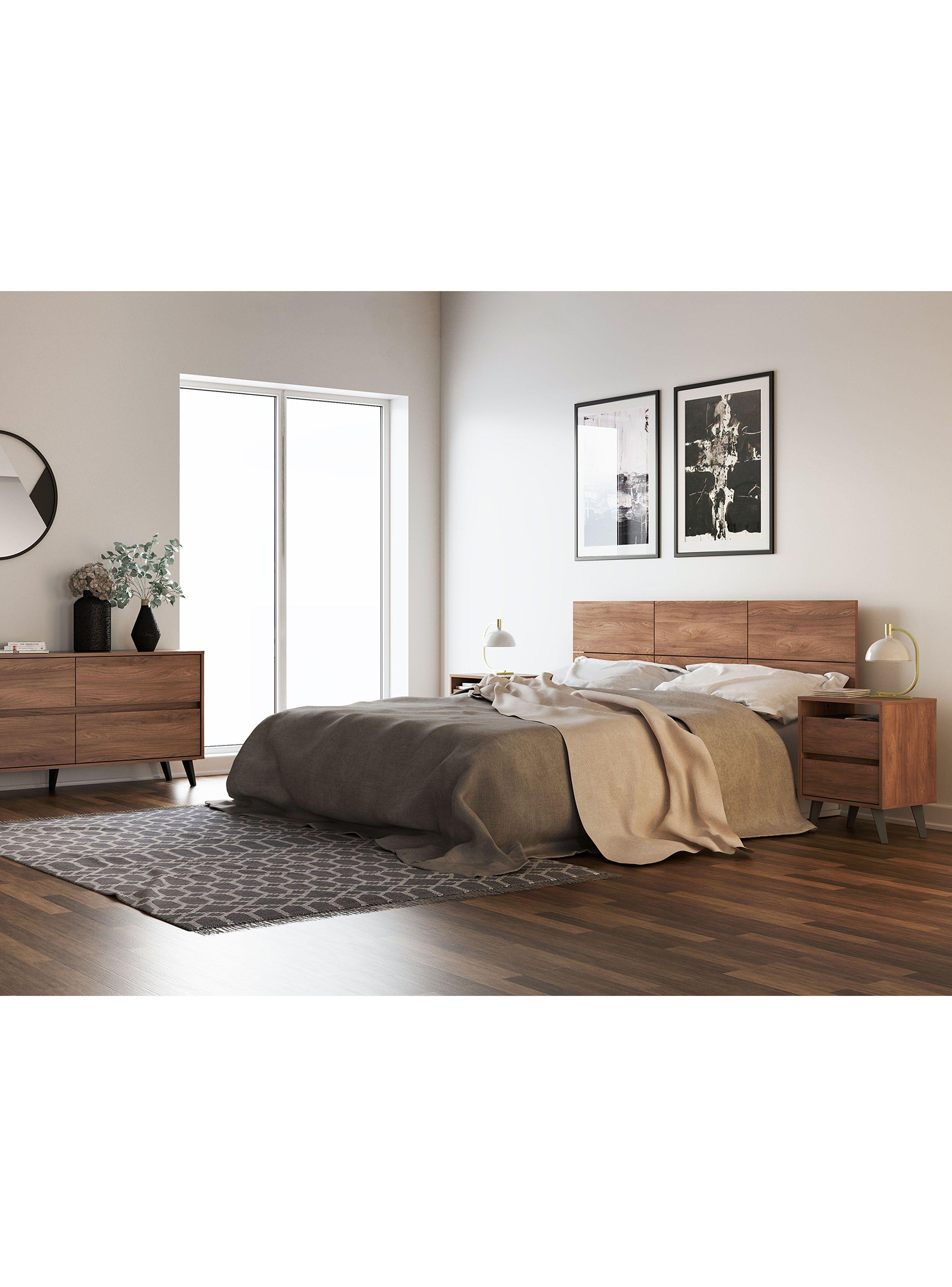 Set Atacama King/2 Plaza Respaldo + 2 Veladores Nogal-2