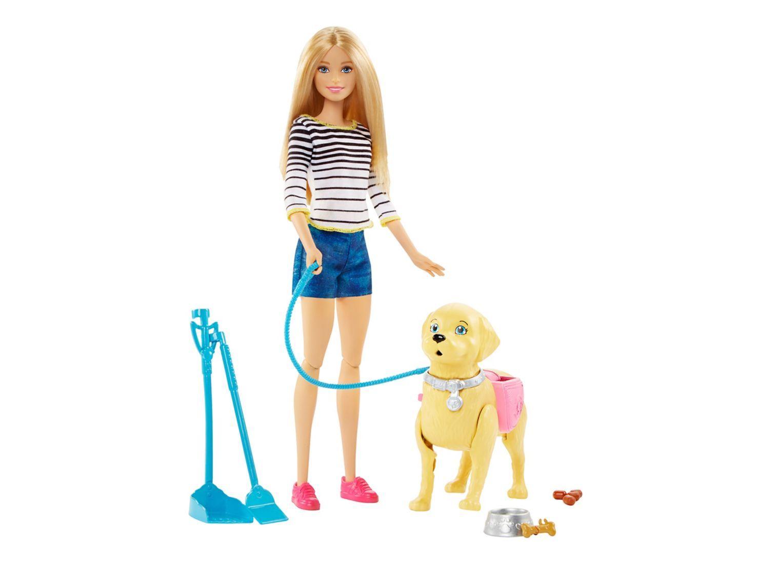 Muñeca Barbie Paseo de Perrito-0
