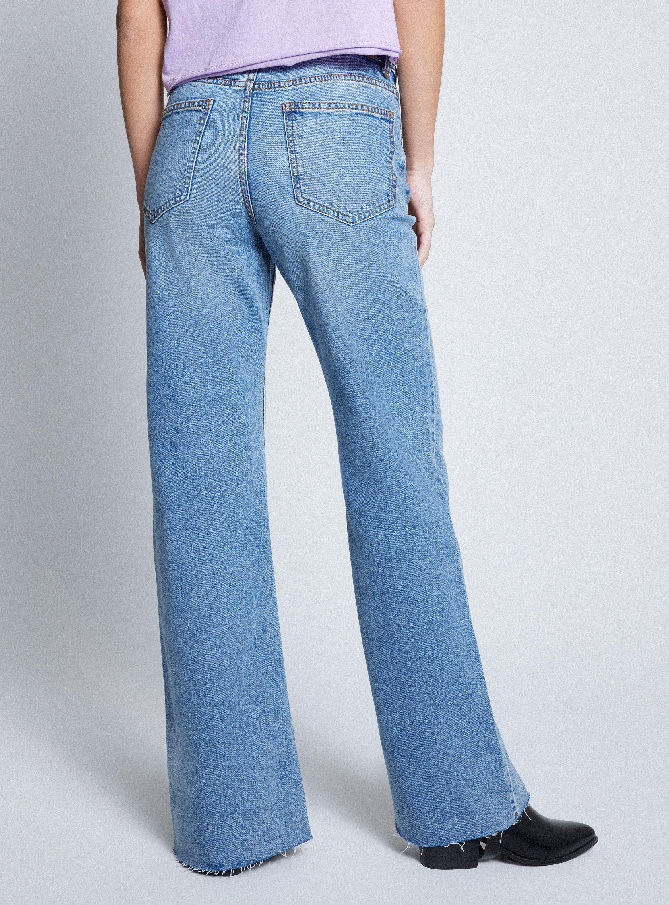 Jeans Fit Flare Tiro Alto-1