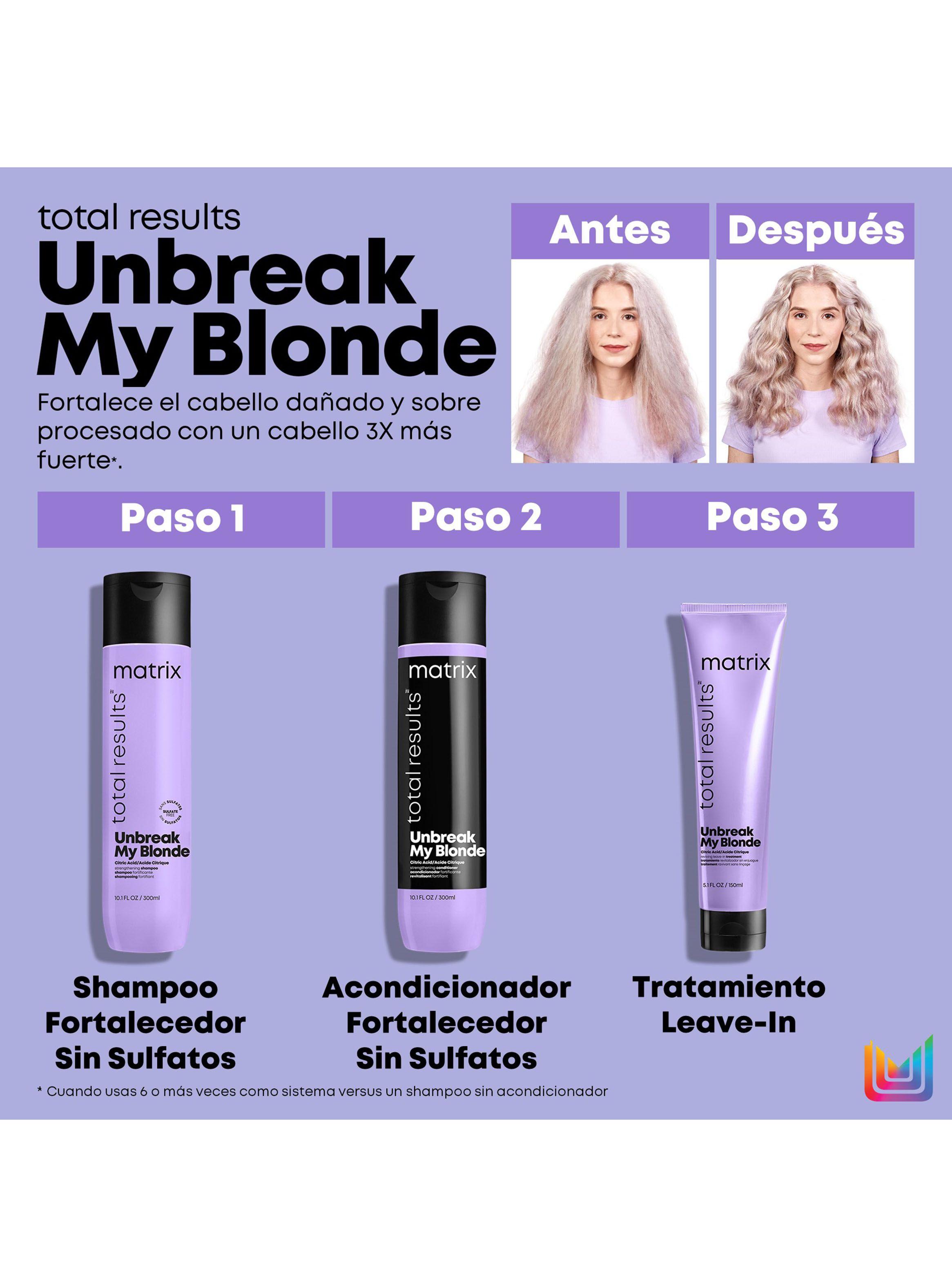 Acondicionador Sin Sulfatos Fortalecedor Cabello Rubio Decolorado Unbreak My Blonde 300ml-5