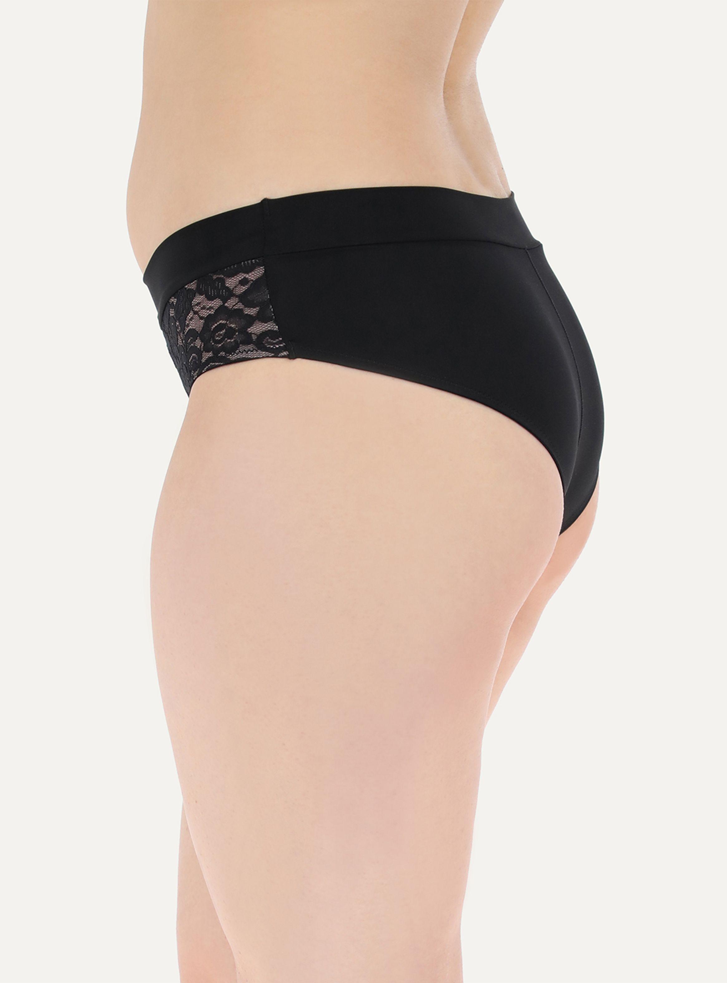 Pack 2 Pantaleta Negra con Encaje y Microfibra-2
