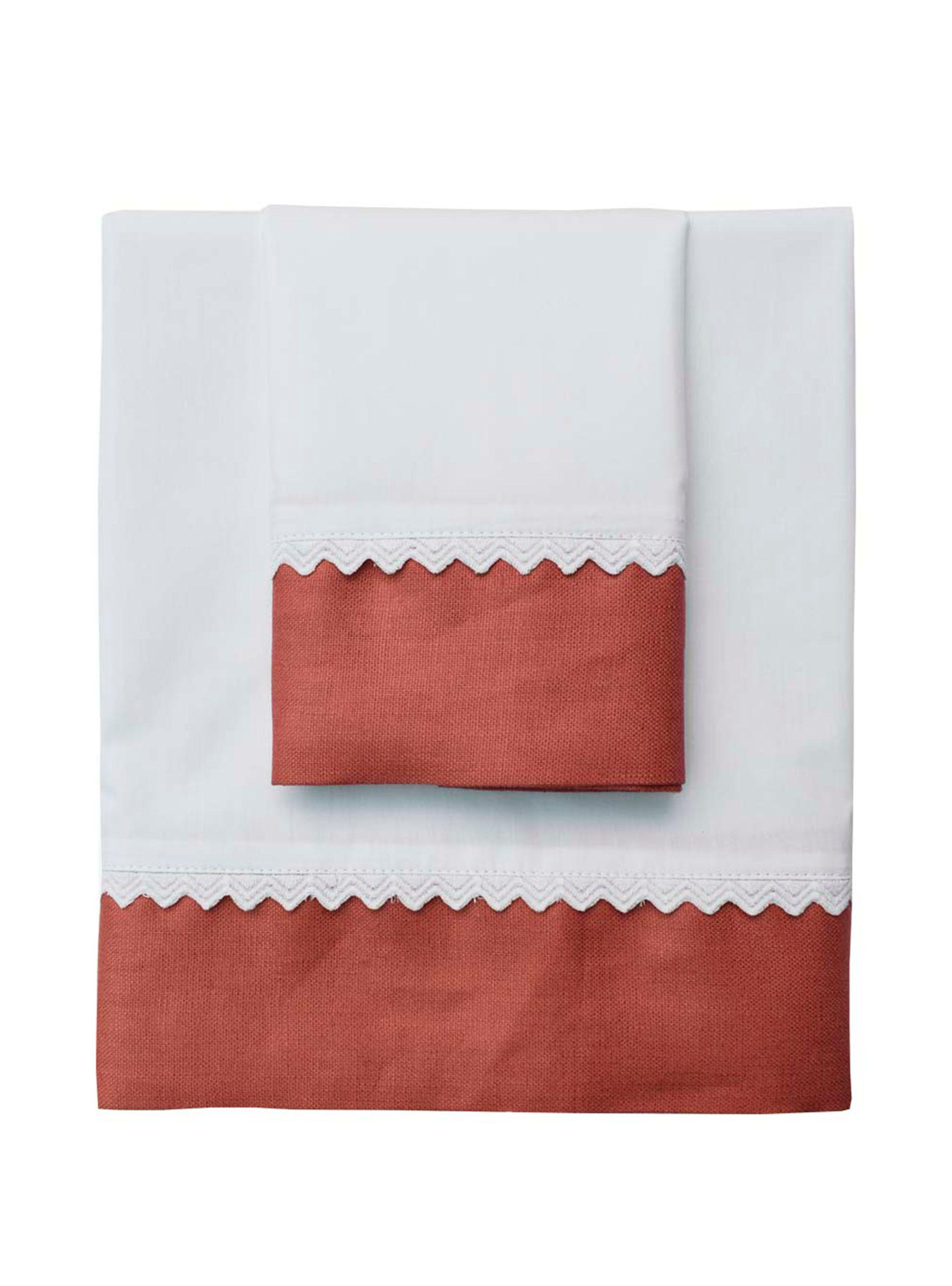 Juego de Sábanas Cuna 200 Hilos Lino Coral Ines Johnson-0