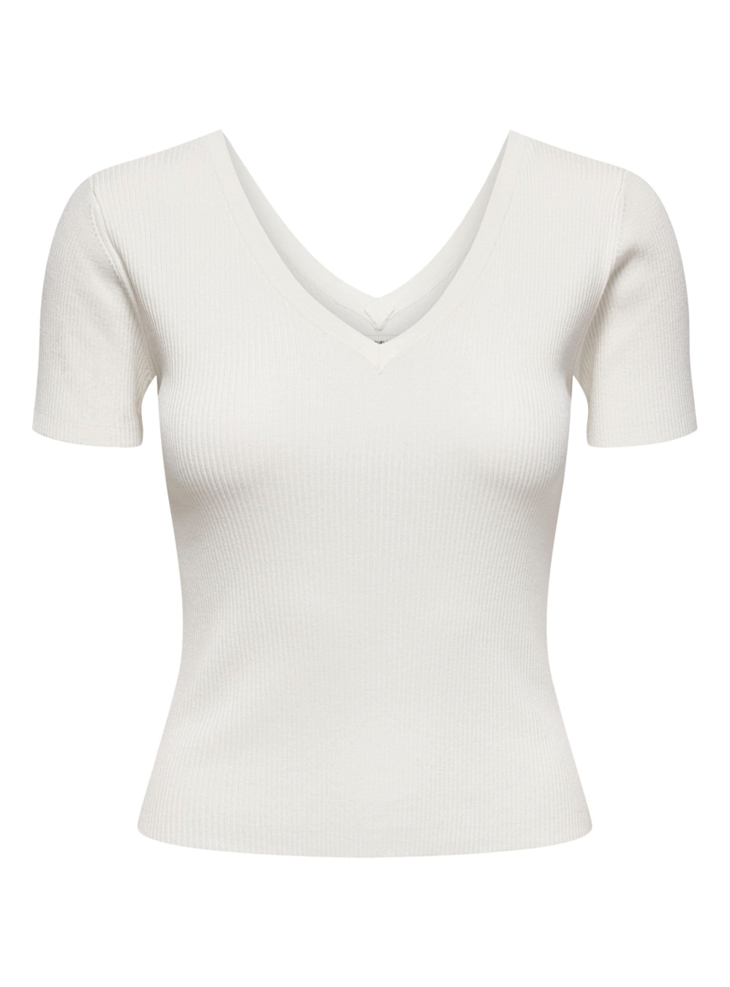 Polera Manga Corta Cuello V-0