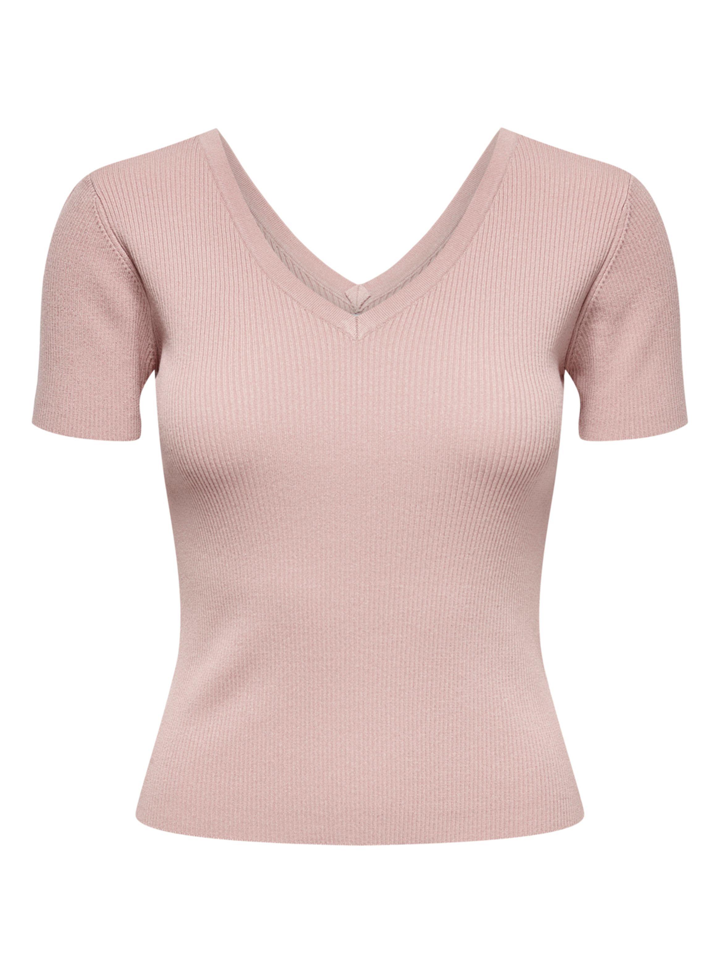 Polera Manga Corta Cuello V-0