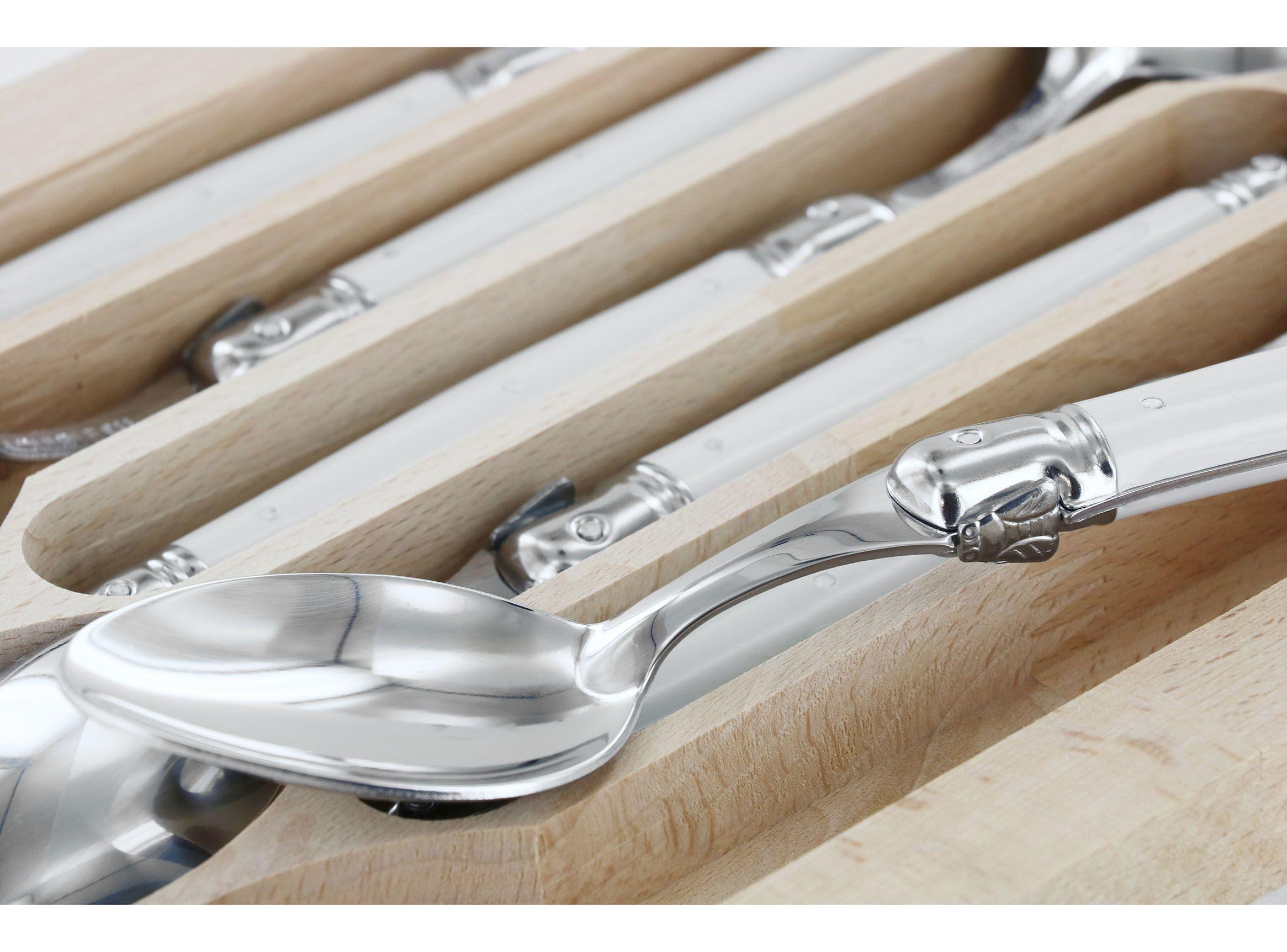 Set Laguiole Cuchara Sopera Blanco Tiza-2