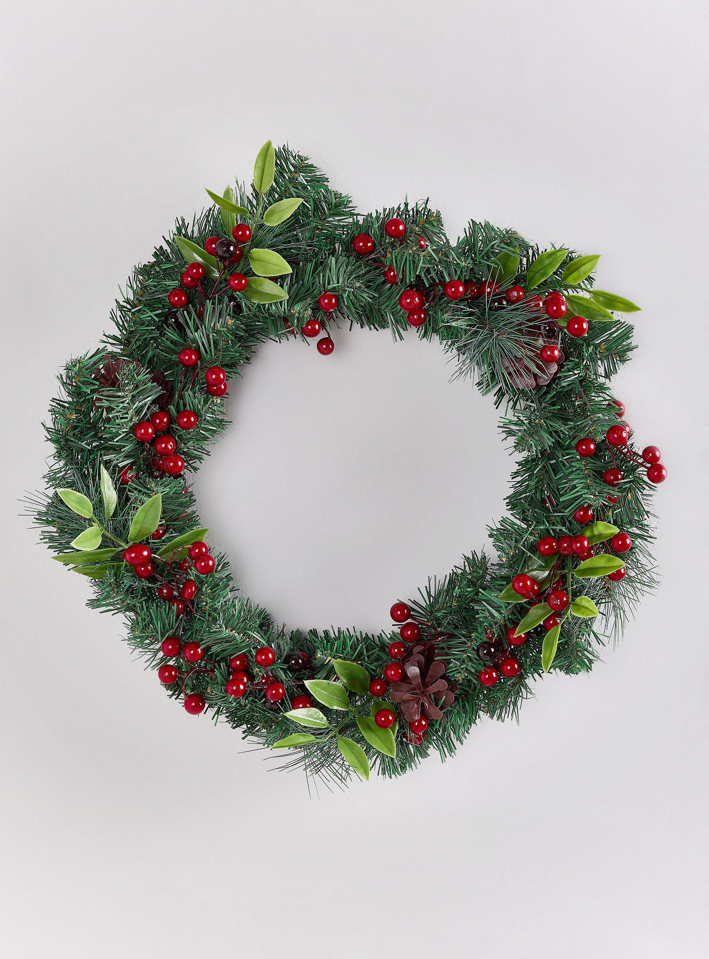 Corona de Navidad Berries y Piñas 50 cm-0