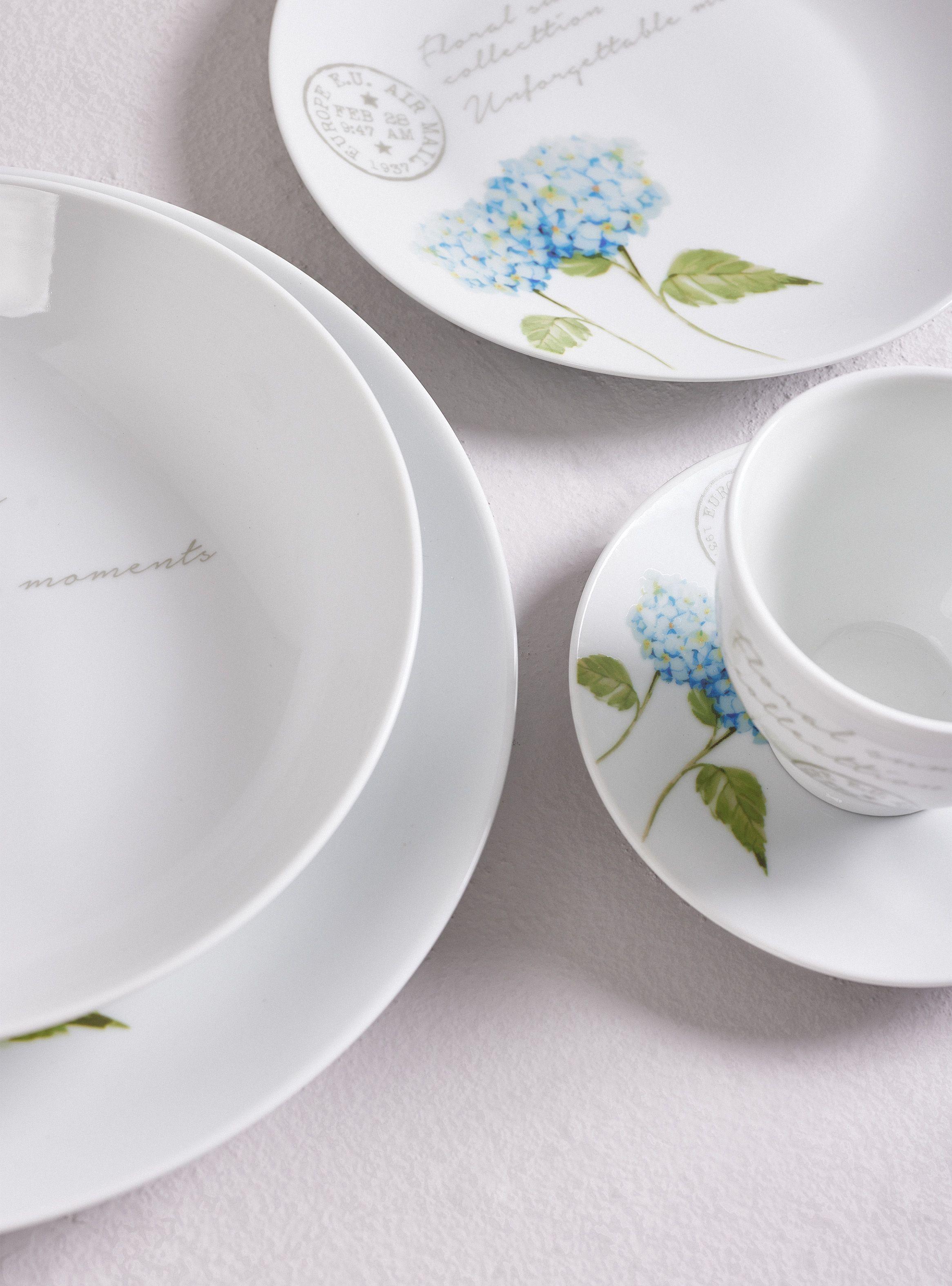 Set Vajilla 30 Piezas Hortensia Porcelana-1