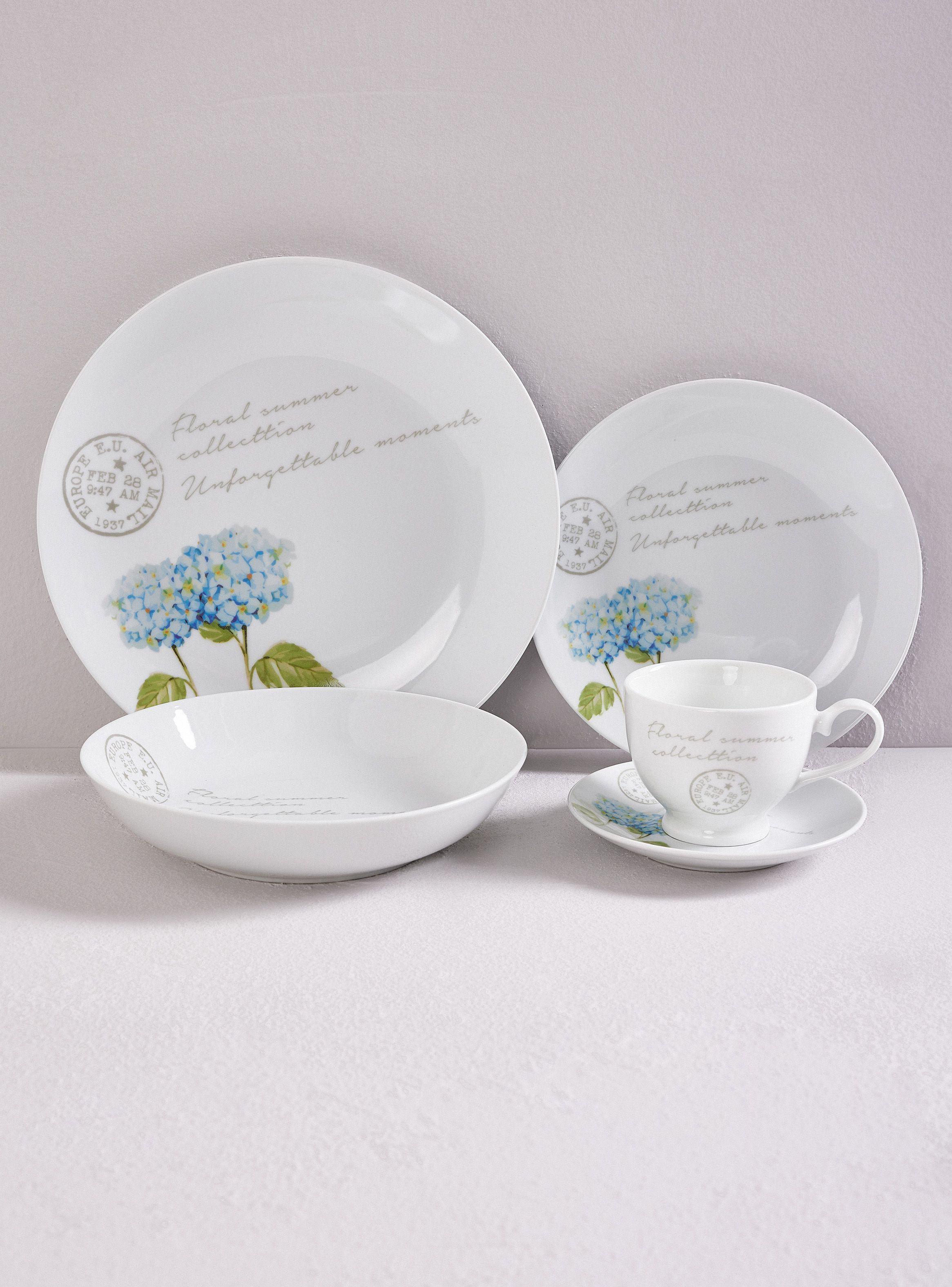 Set Vajilla 30 Piezas Hortensia Porcelana-0