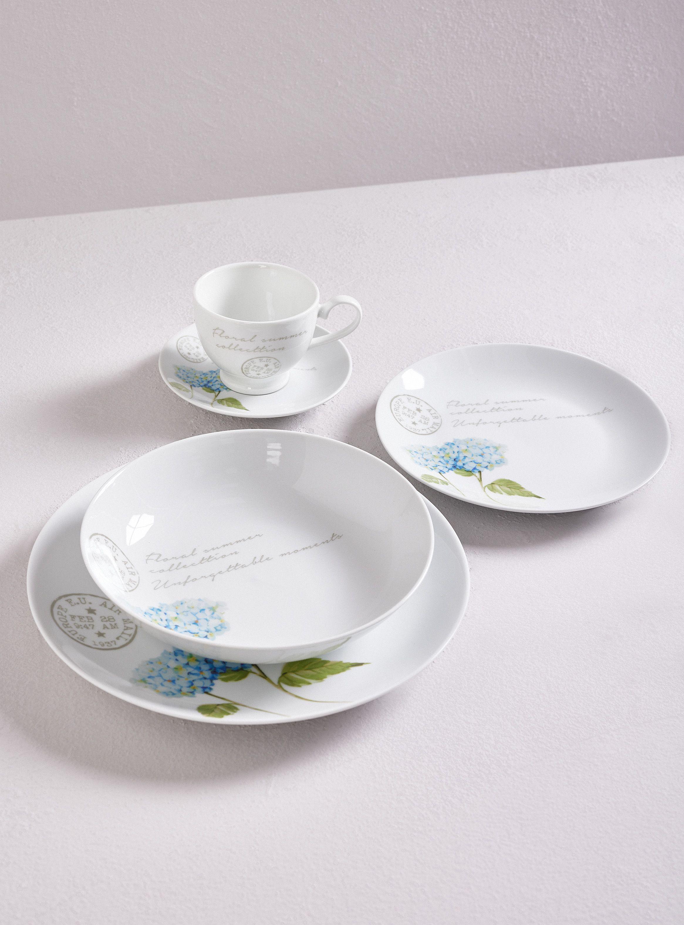 Set Vajilla 30 Piezas Hortensia Porcelana-2