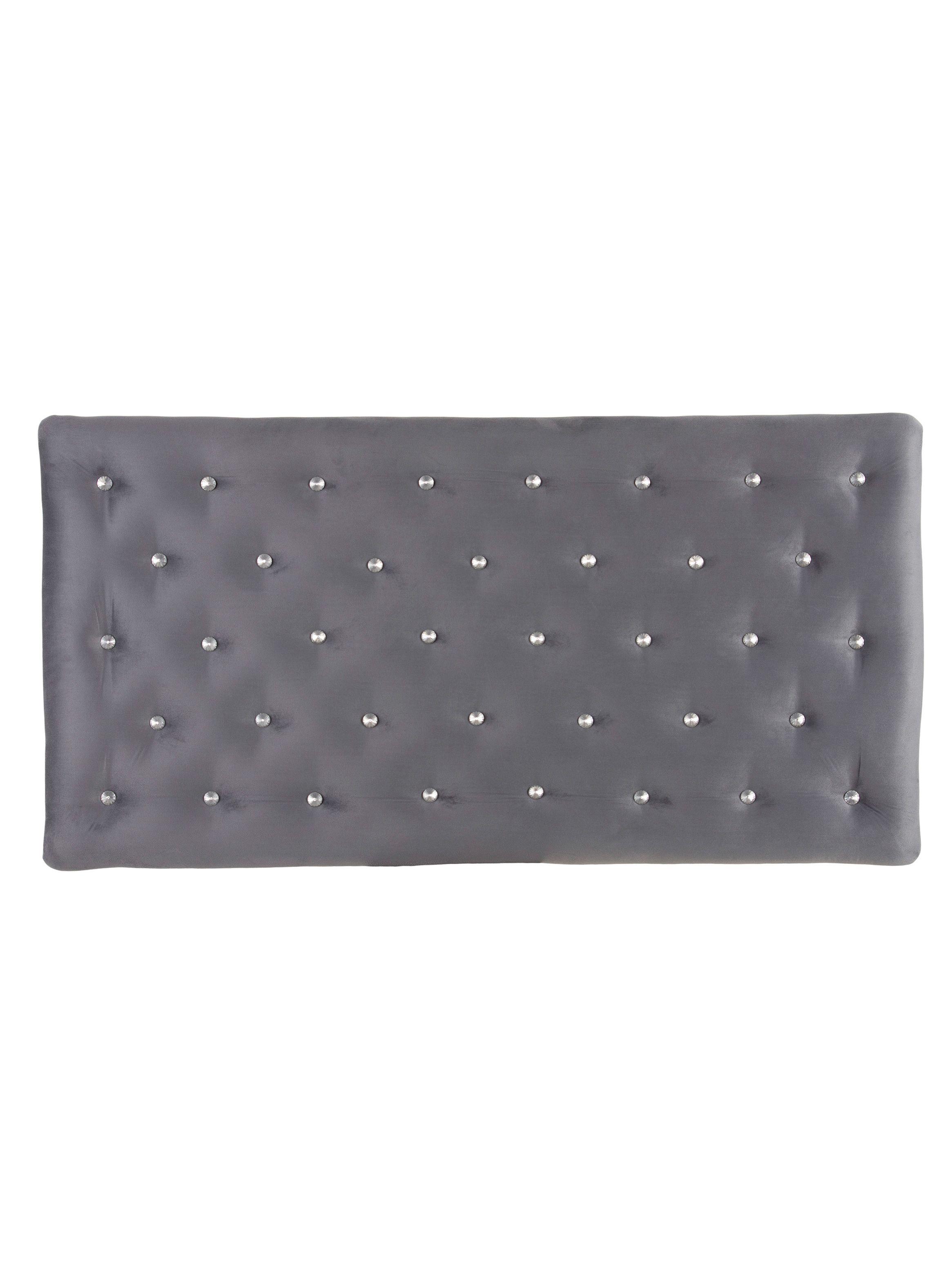 Respaldo 1.5 Plazas Diamond Felpa Gris-0