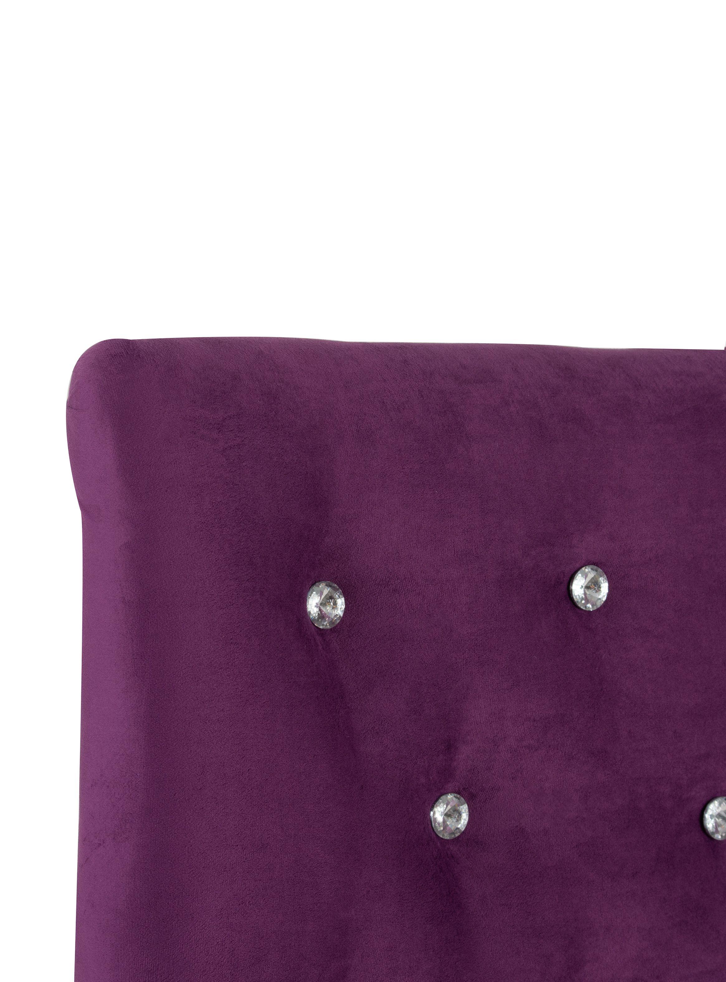 Respaldo 1.5 Plazas Diamond Felpa Morado-1