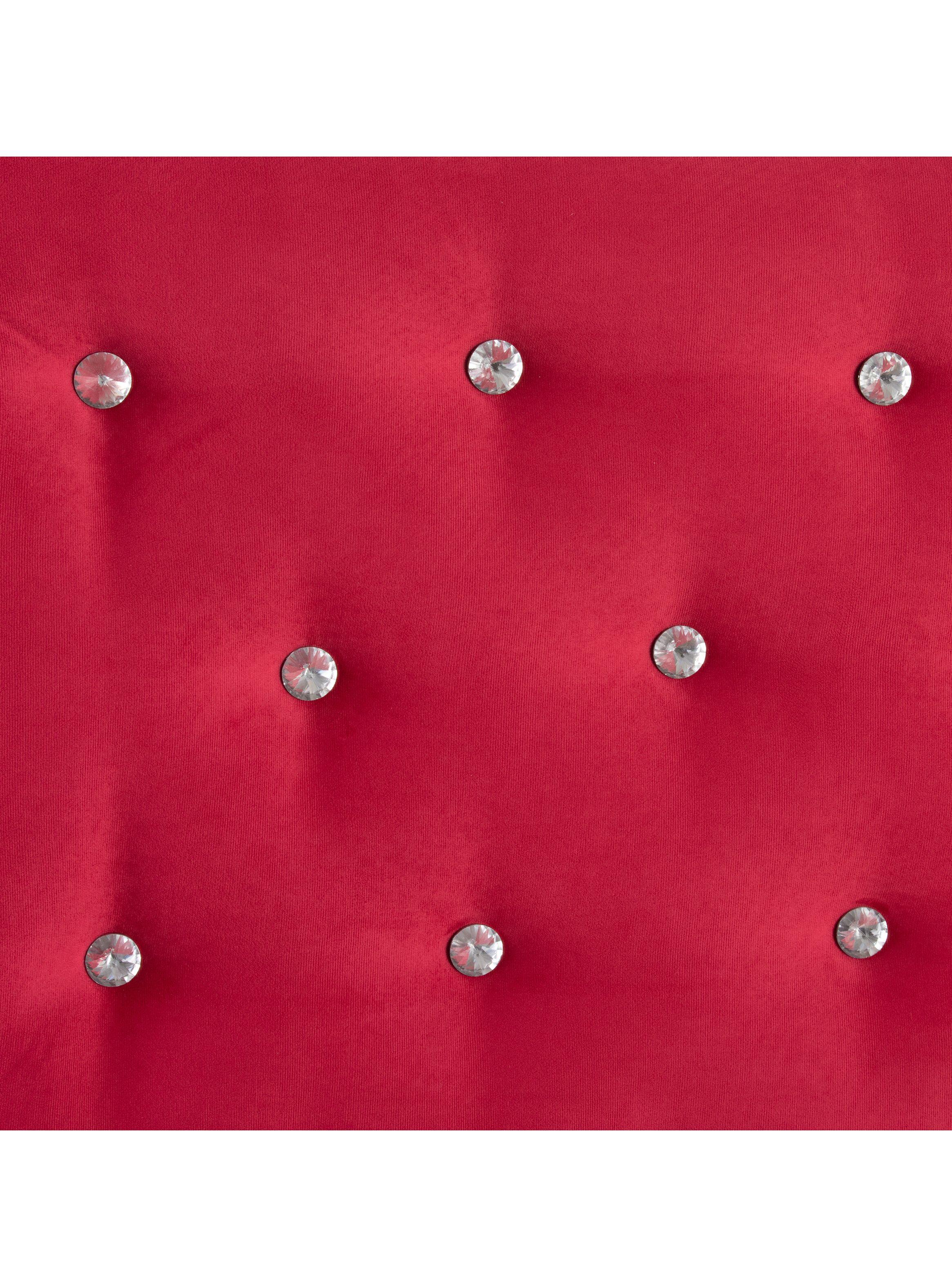 Respaldo 1.5 Plazas Diamond Felpa Rojo-3