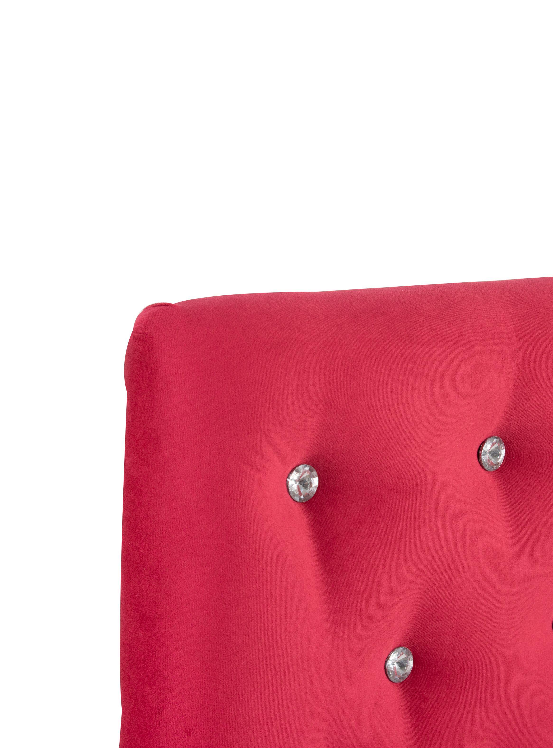 Respaldo 1.5 Plazas Diamond Felpa Rojo-1