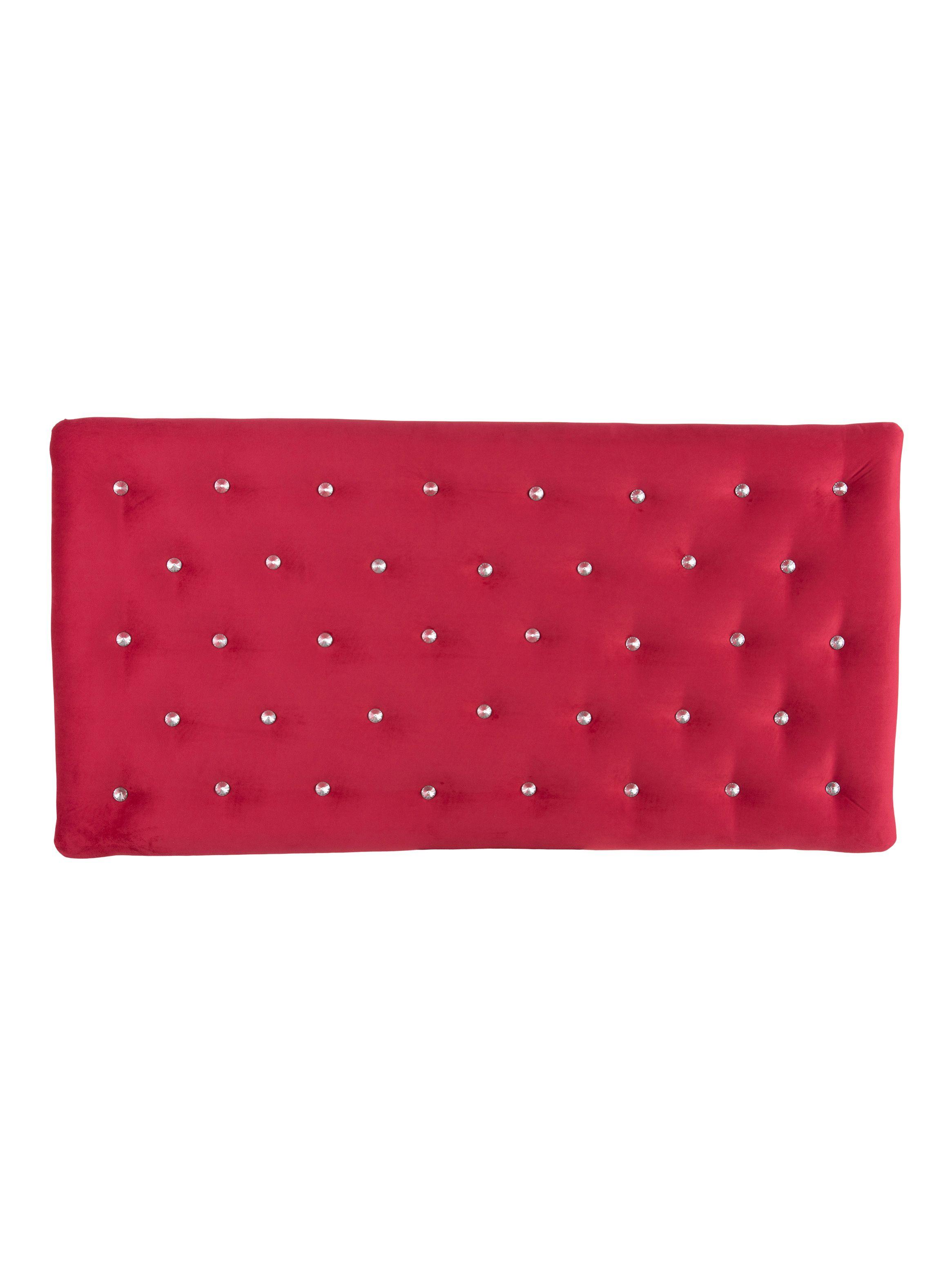 Respaldo 1.5 Plazas Diamond Felpa Rojo-0