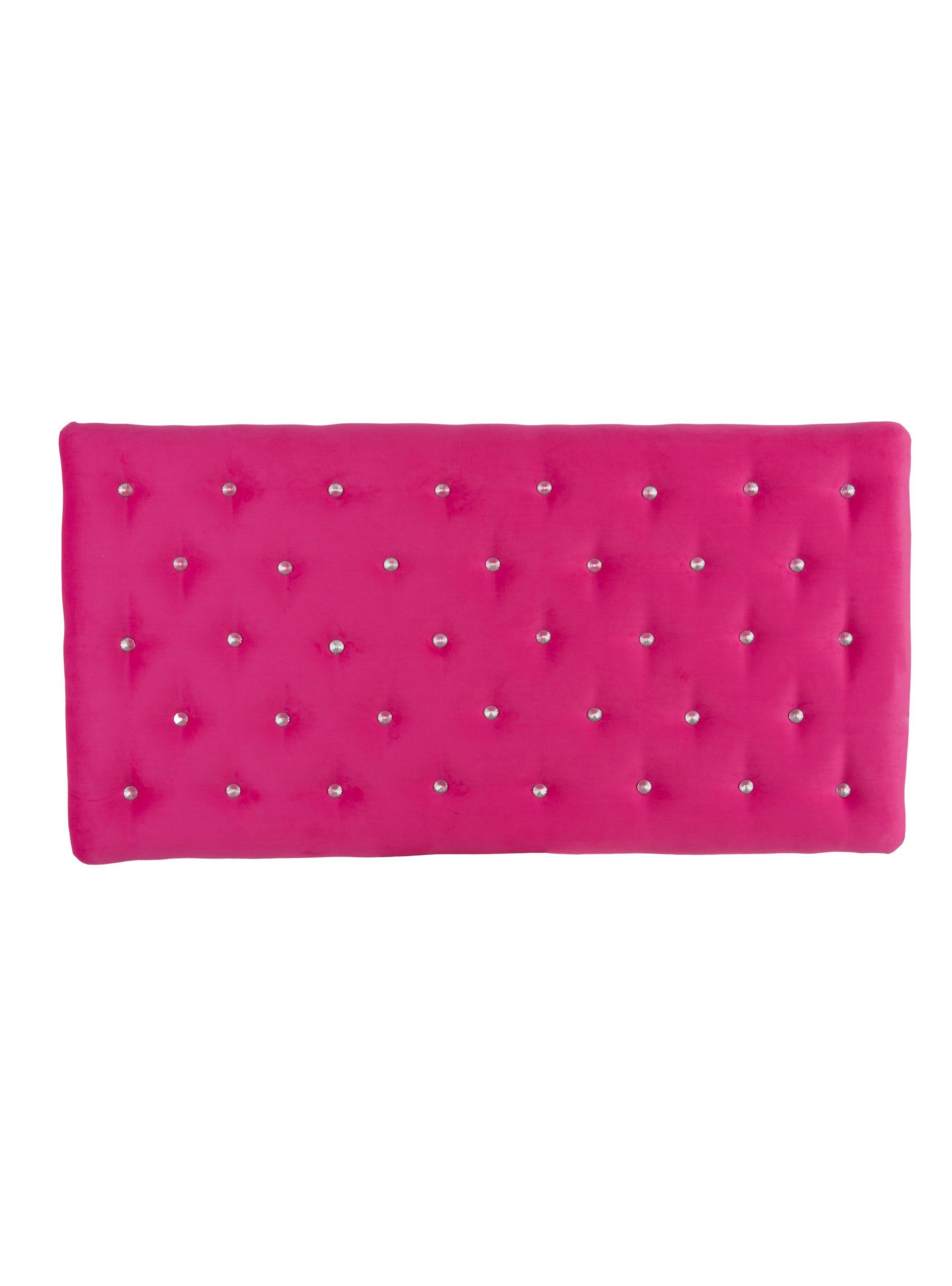 Respaldo 1.5 Plazas Diamond Felpa Fuscia-0