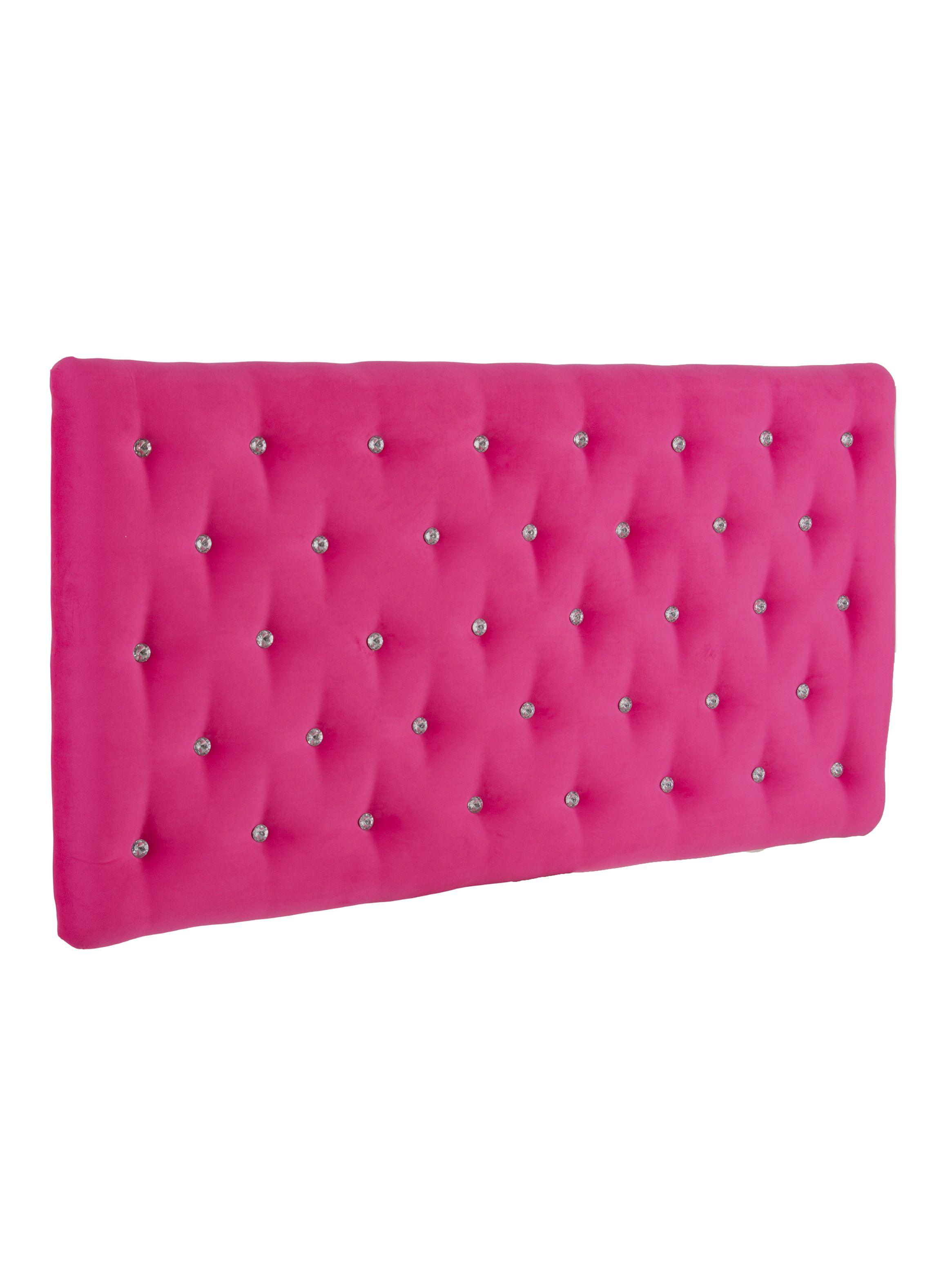 Respaldo 1.5 Plazas Diamond Felpa Fuscia-2