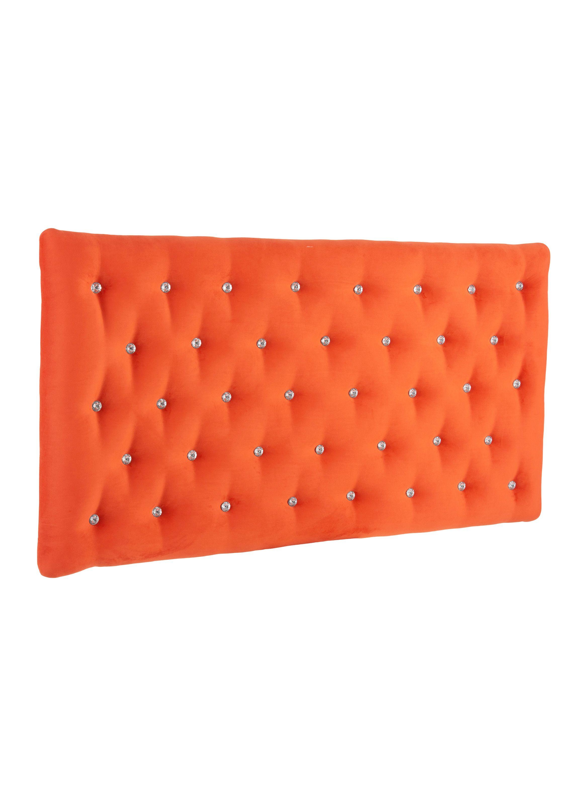 Respaldo 1.5 Plazas Diamond Felpa Naranja-1