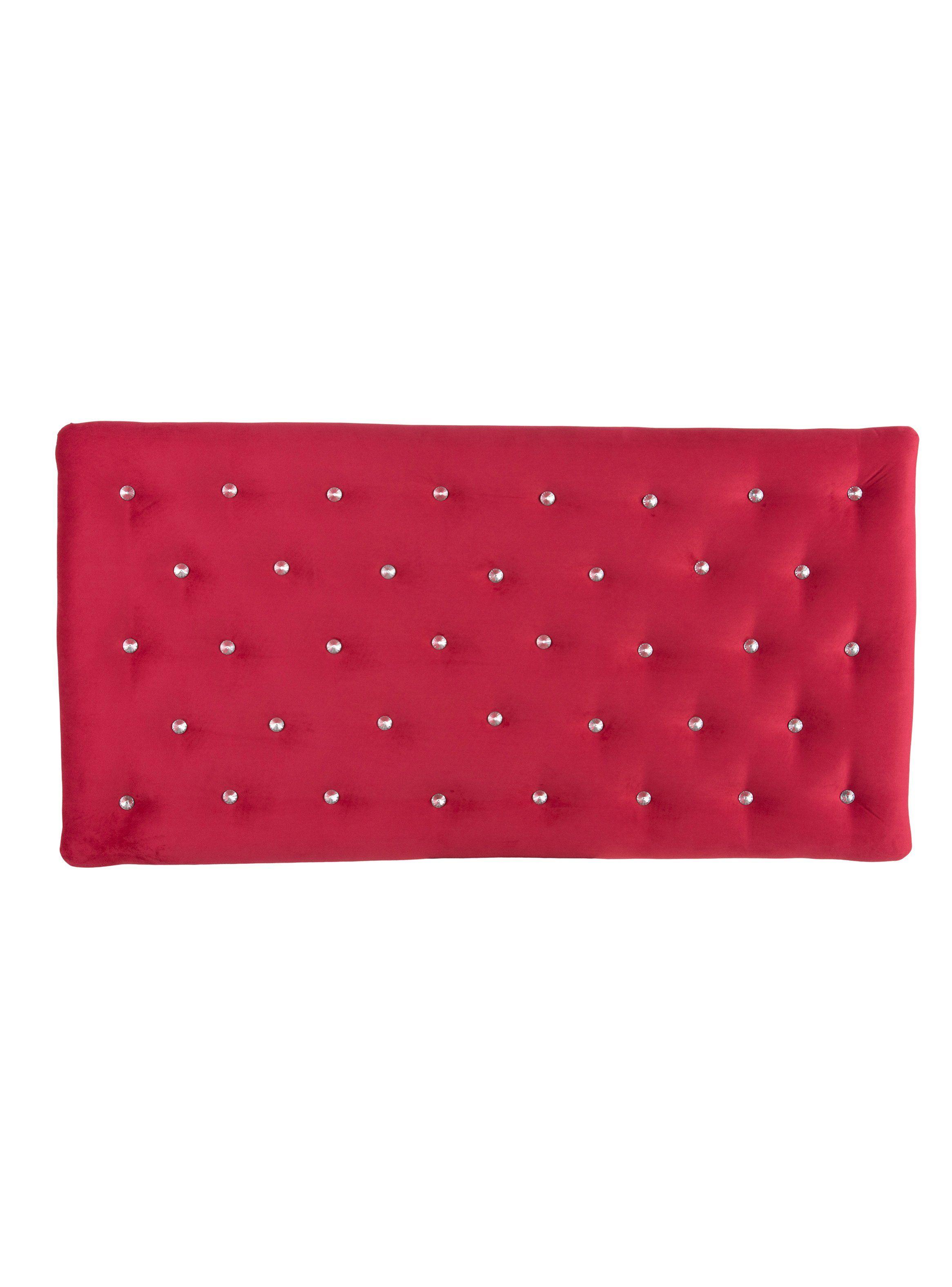 Respaldo 2 Plazas Diamond Felpa Rojo-1