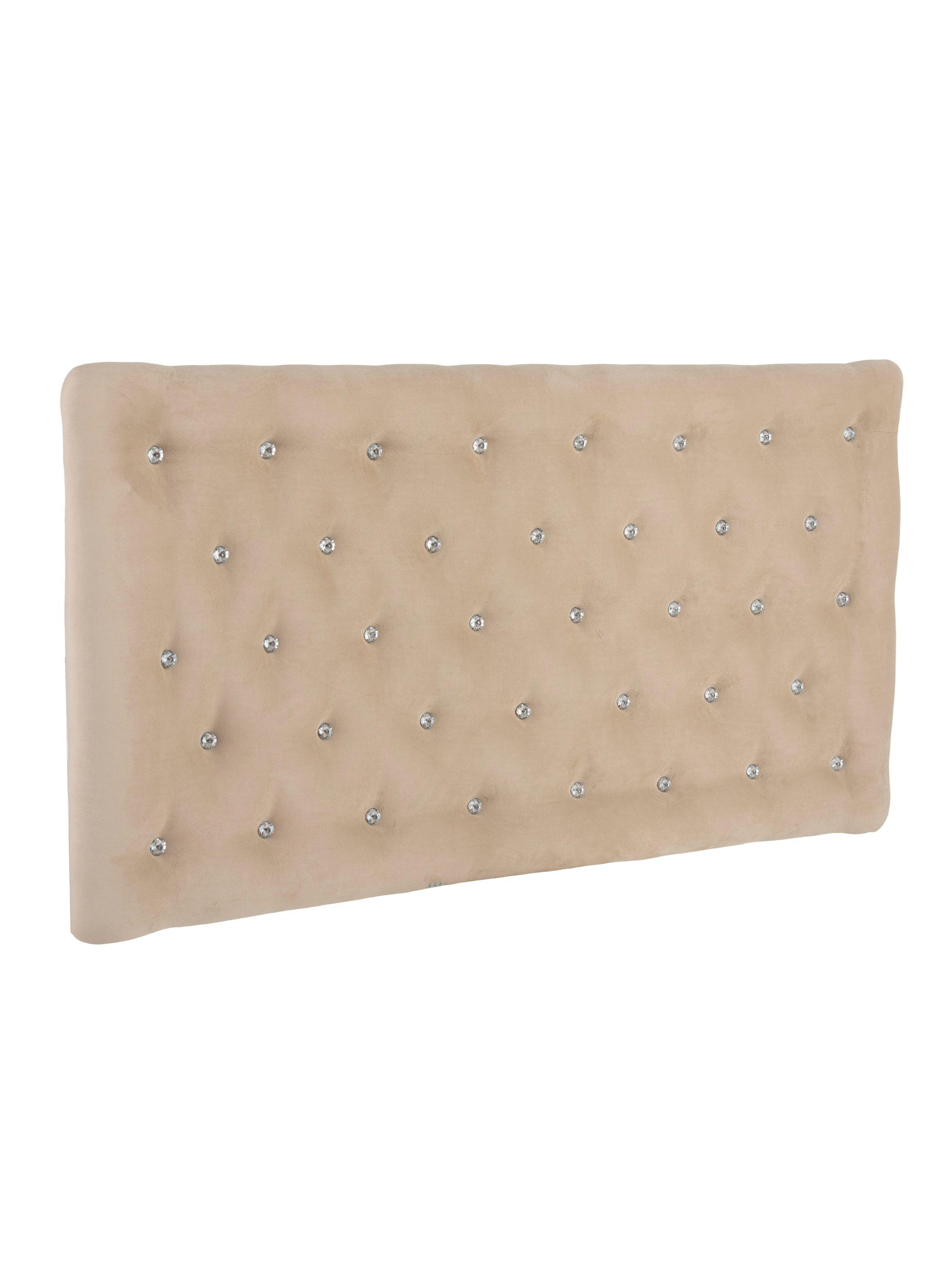 Respaldo 2 Plazas Diamond Felpa Beige-1