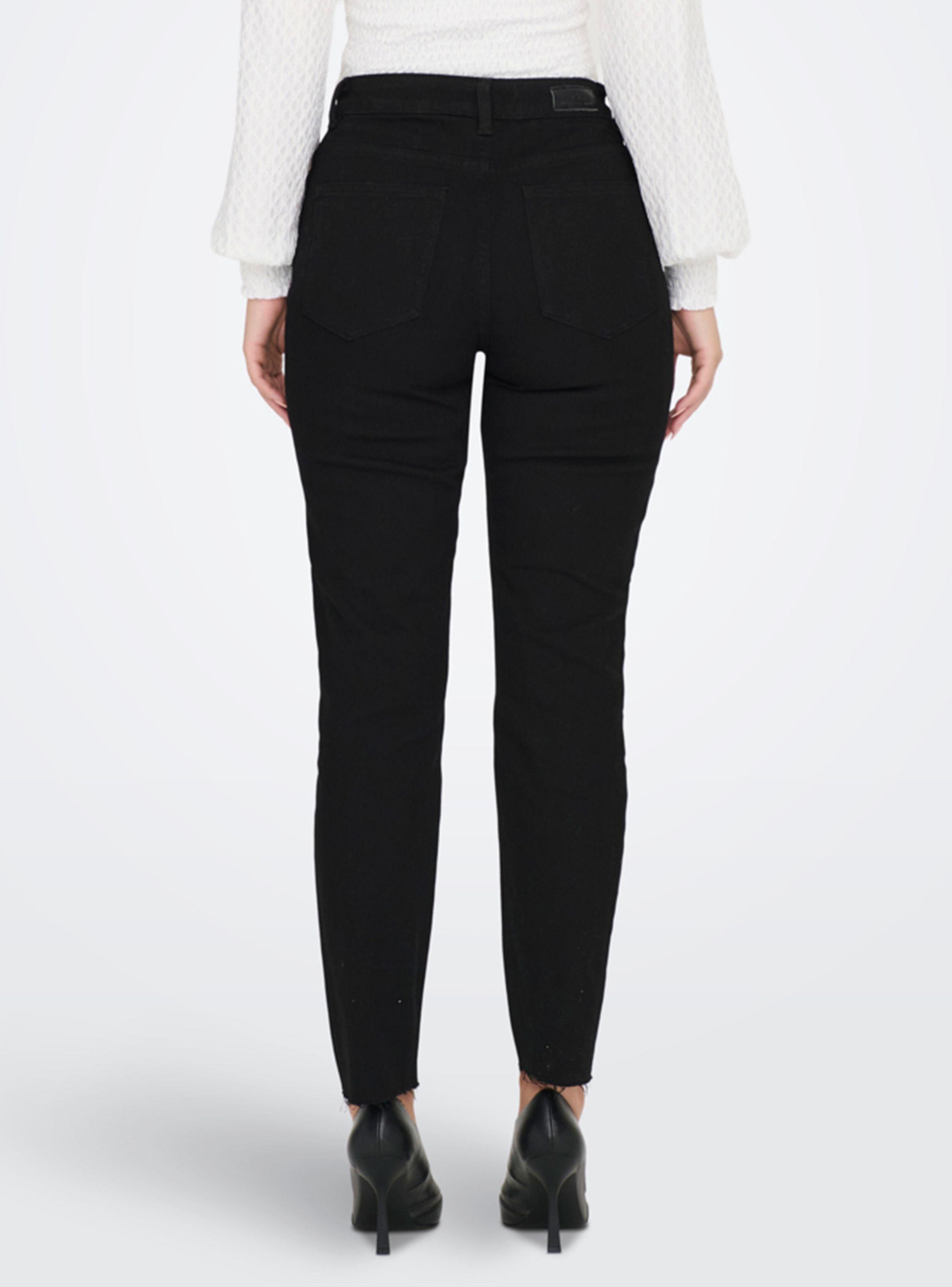Jeans Tiro Alto Color Negro-1