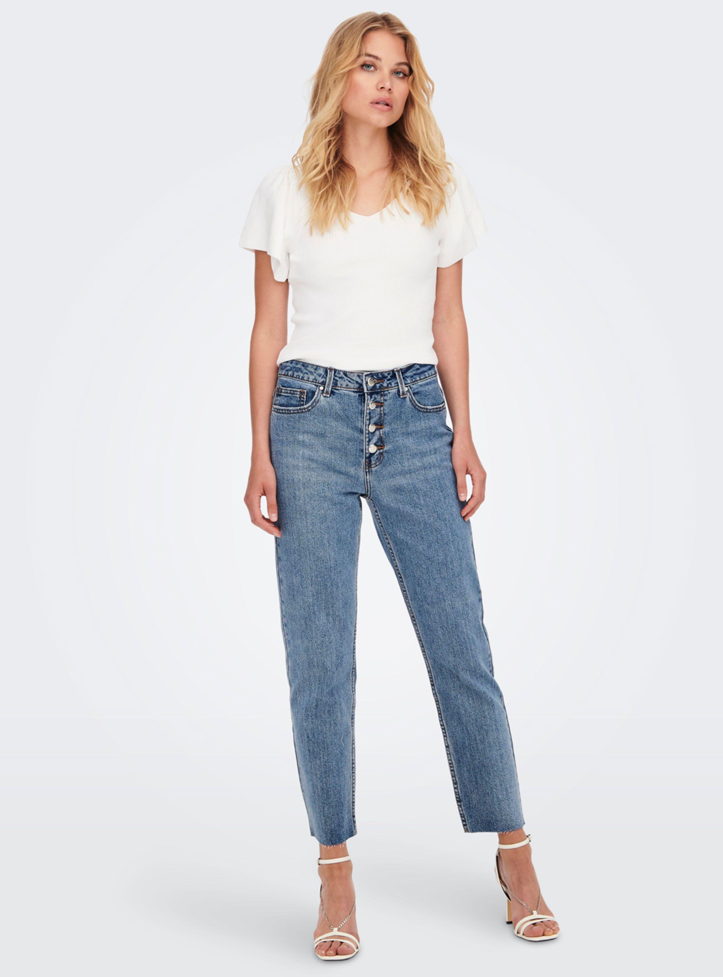 Jeans Tiro Alto con Botones-3