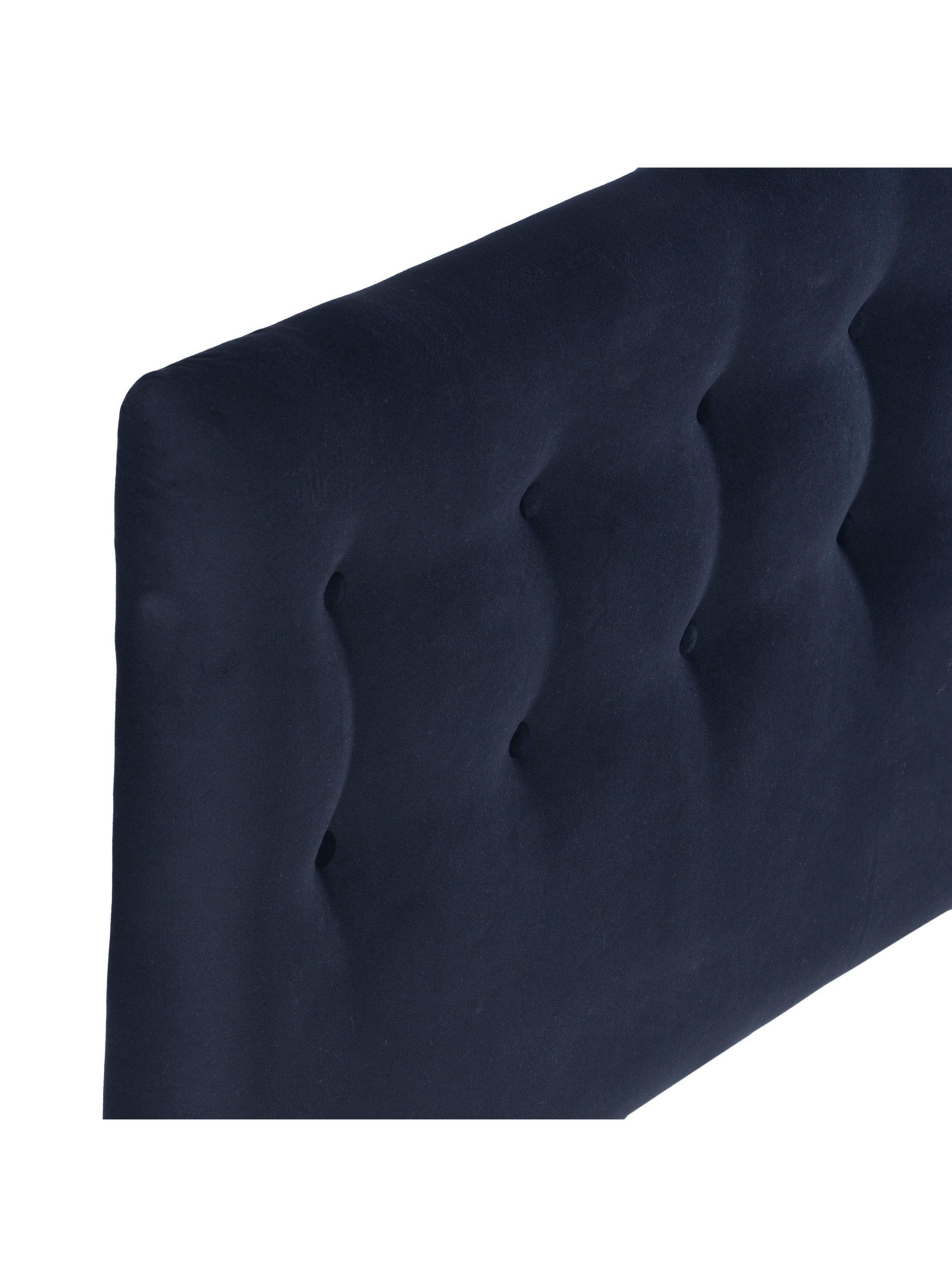 Respaldo 1.5 Plazas Botone Negro Felpa-1