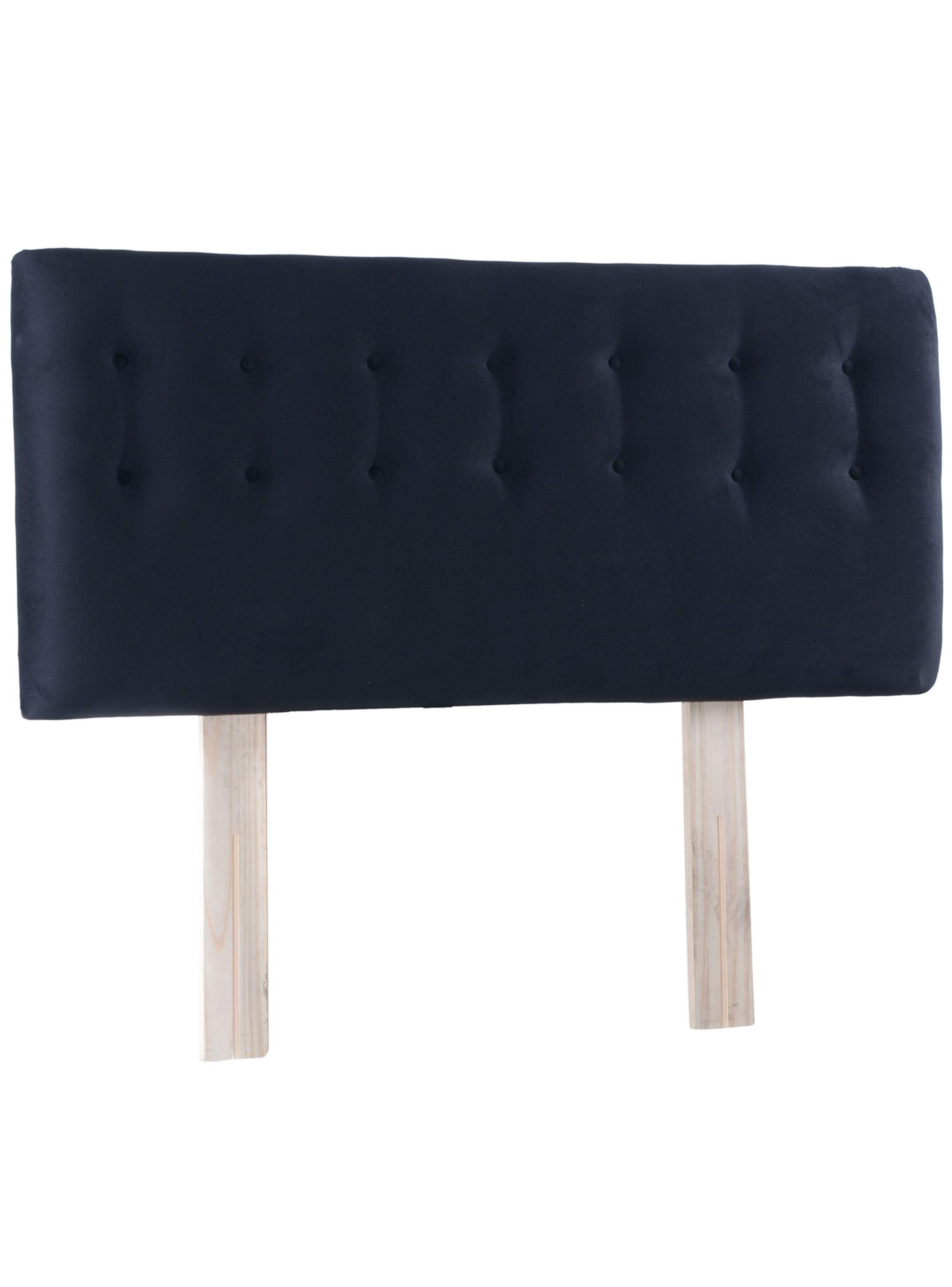 Respaldo 1.5 Plazas Botone Negro Felpa-3