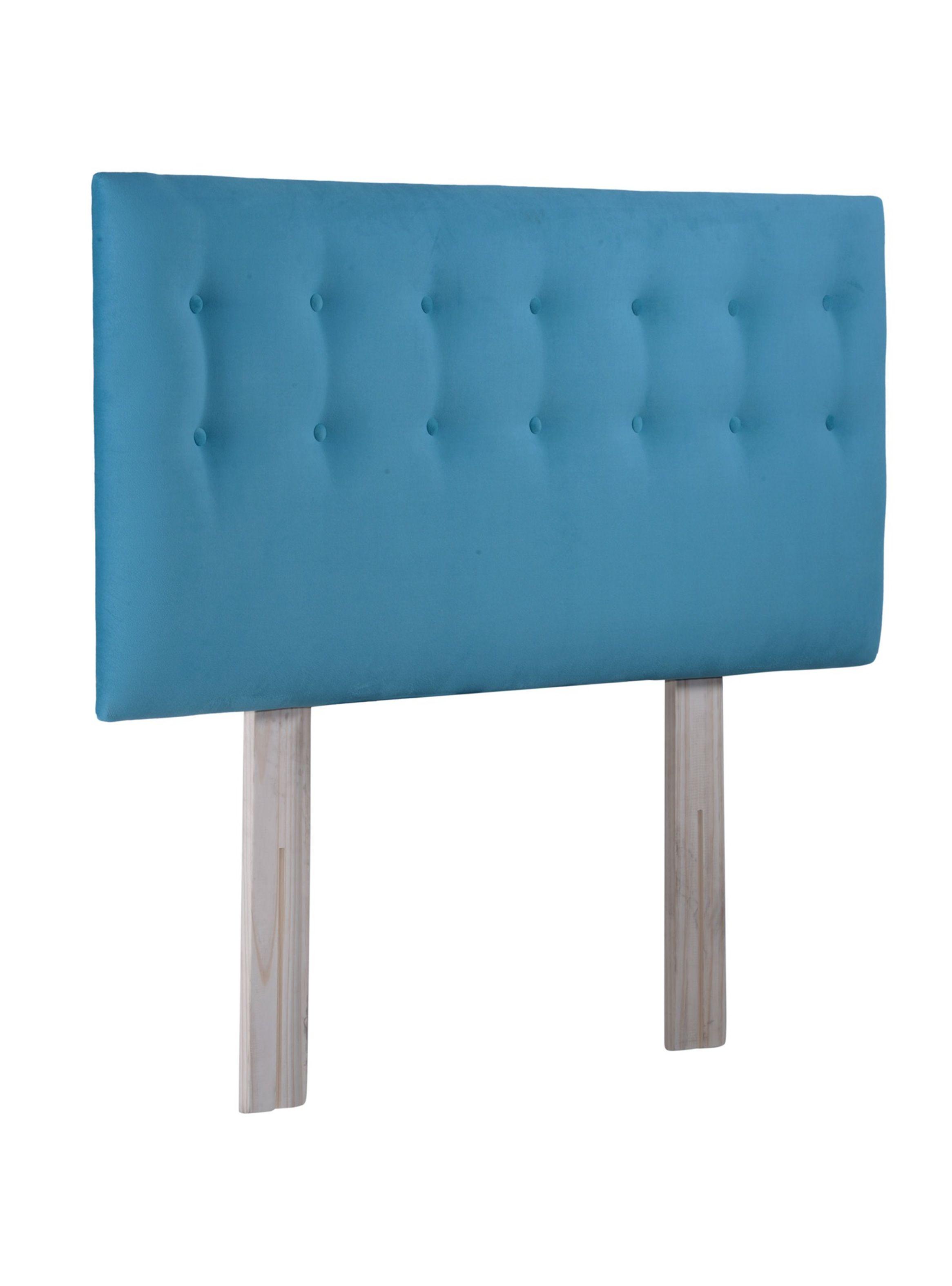 Respaldo 1.5 Plazas Botone Turquesa Felpa-3