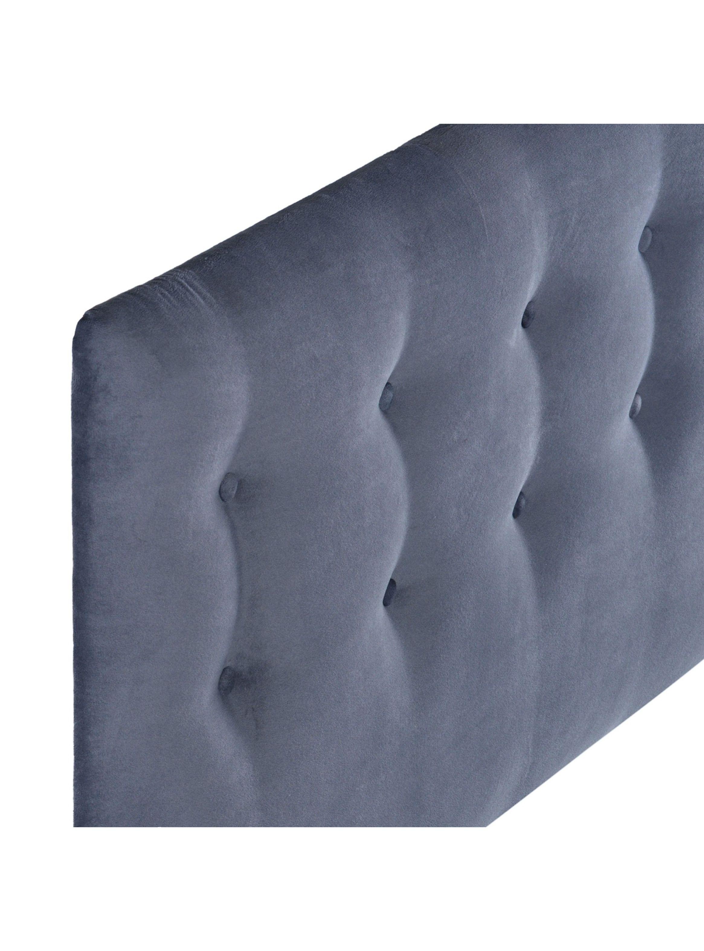 Respaldo 1.5 Plazas Botone Gris Felpa-1