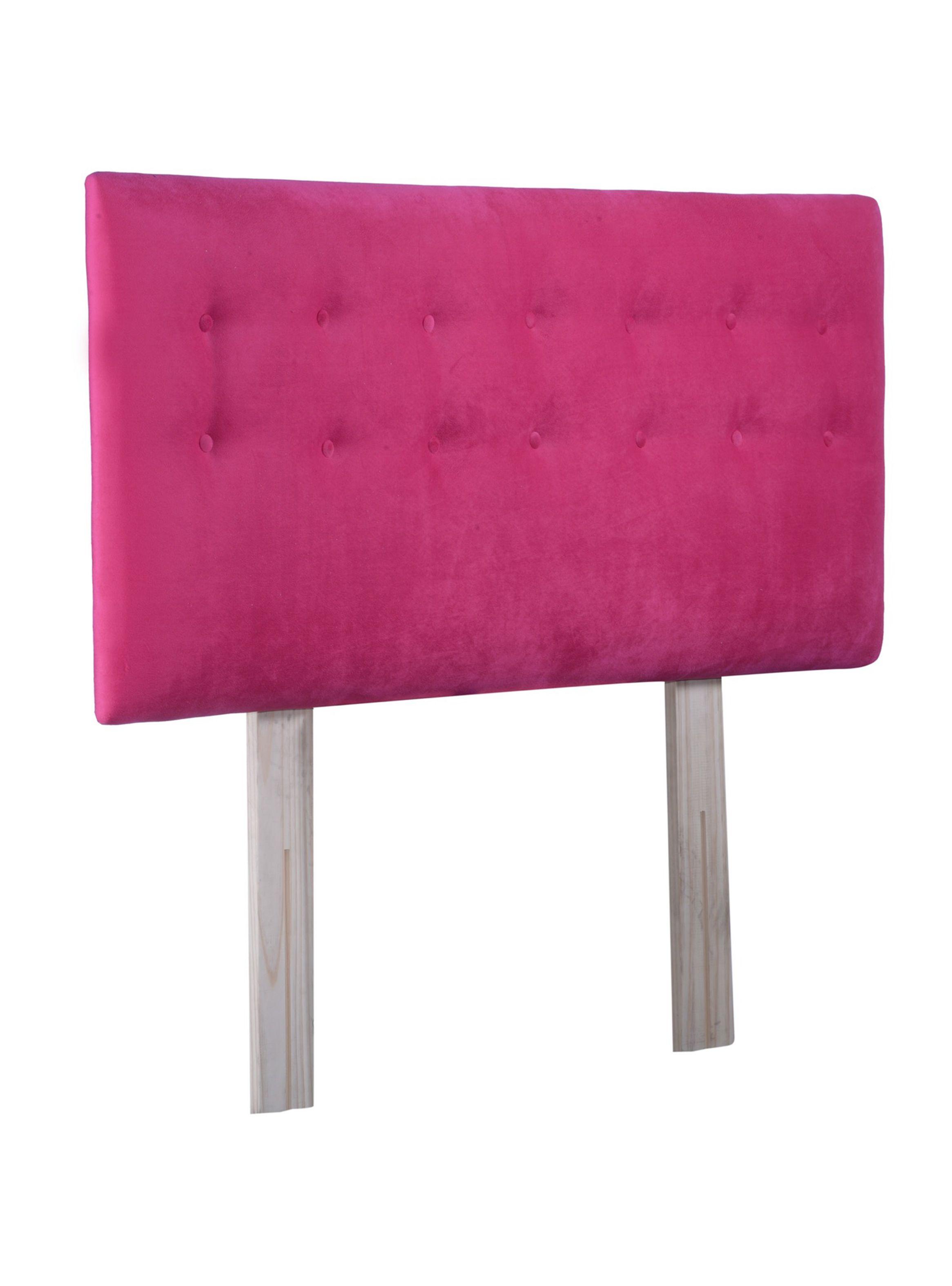 Respaldo 1.5 Plazas Botone Fucsia Felpa-3