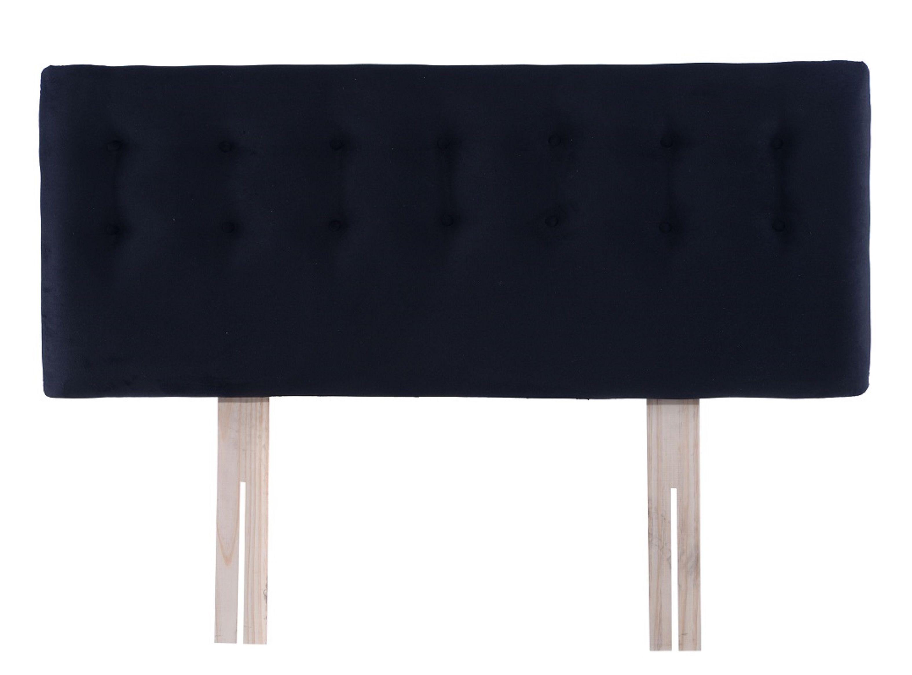 Respaldo King Botone Negro Felpa-0