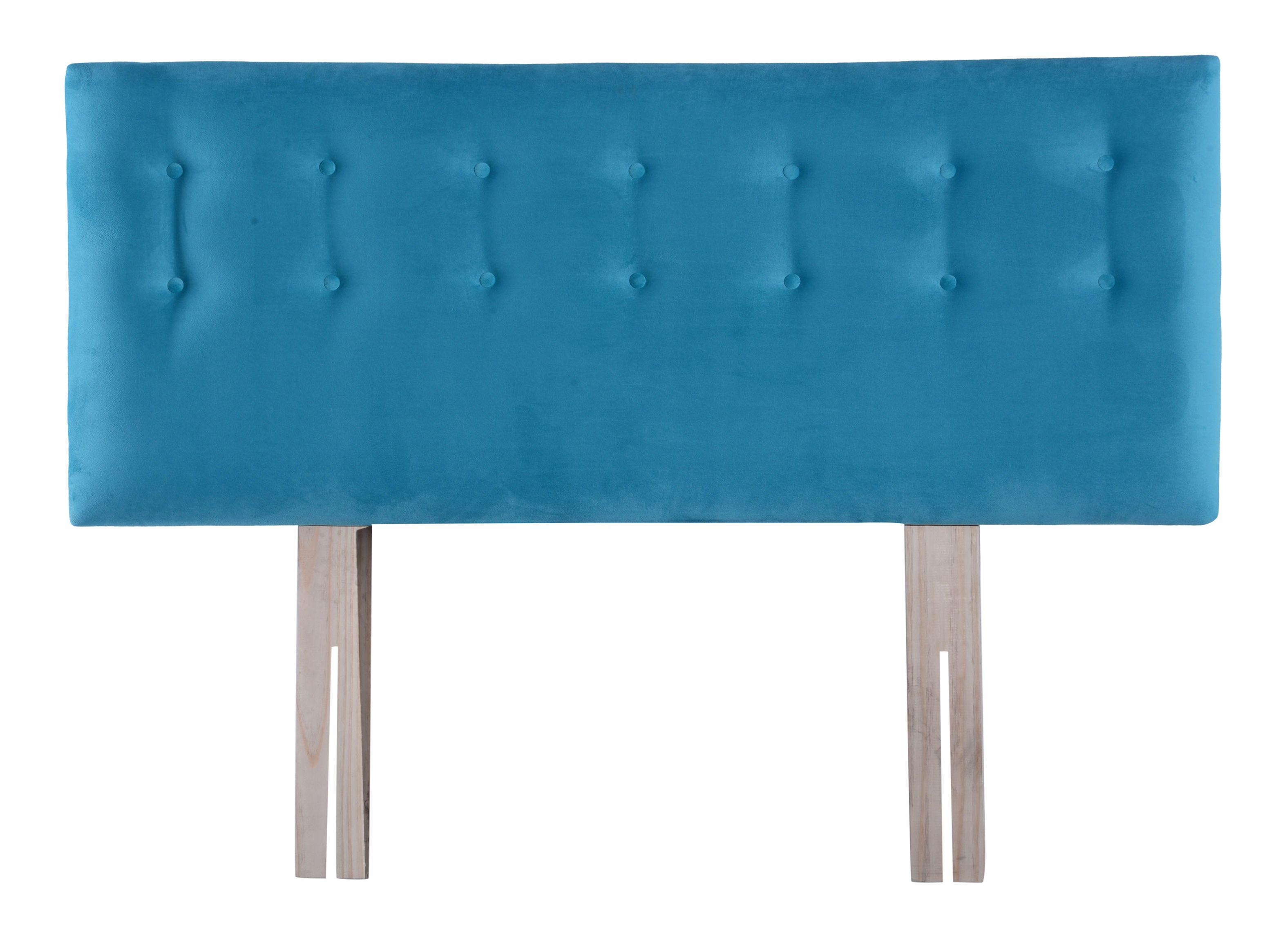 Respaldo King Botone Turquesa Felpa-0