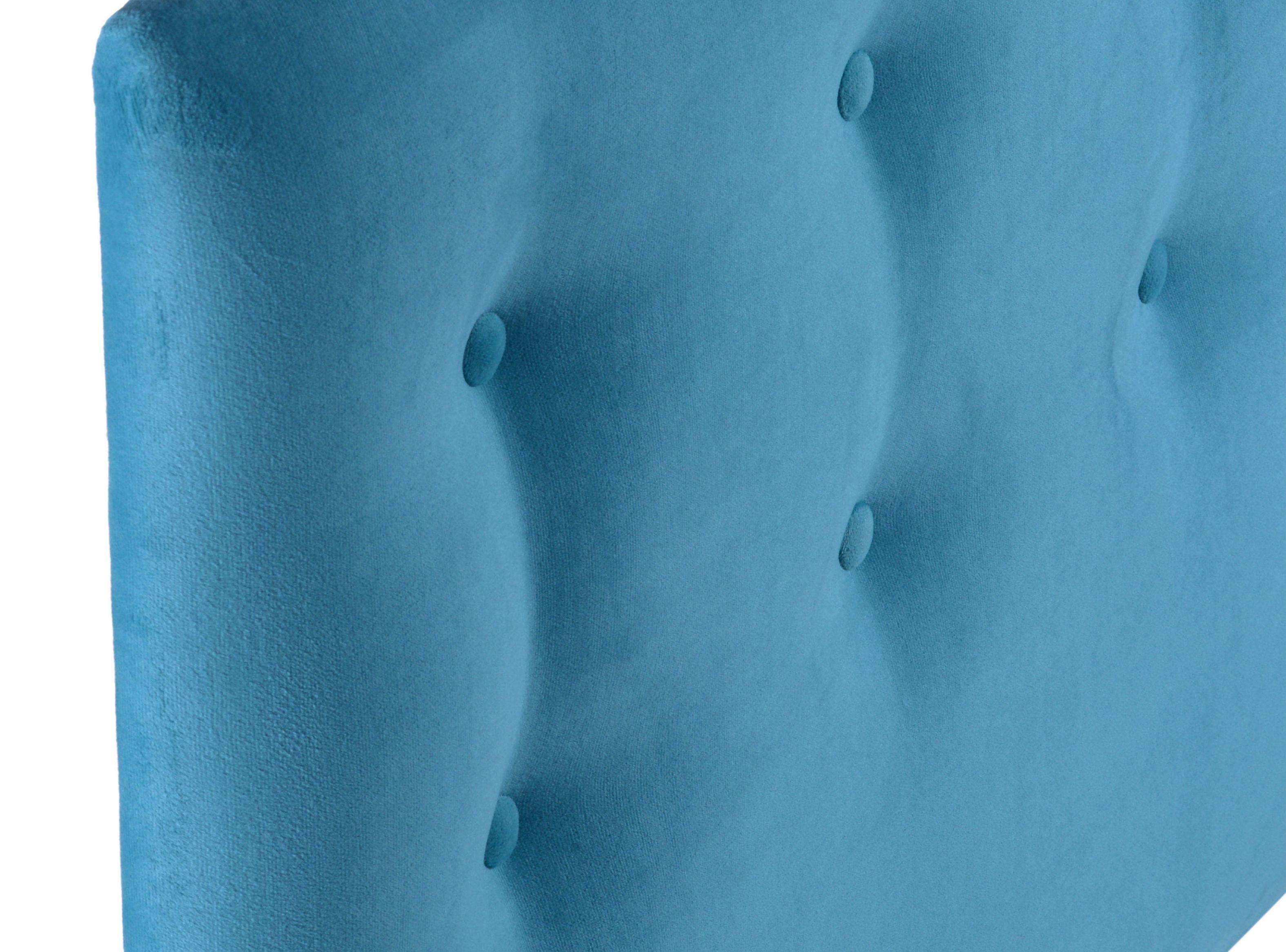 Respaldo King Botone Turquesa Felpa-3