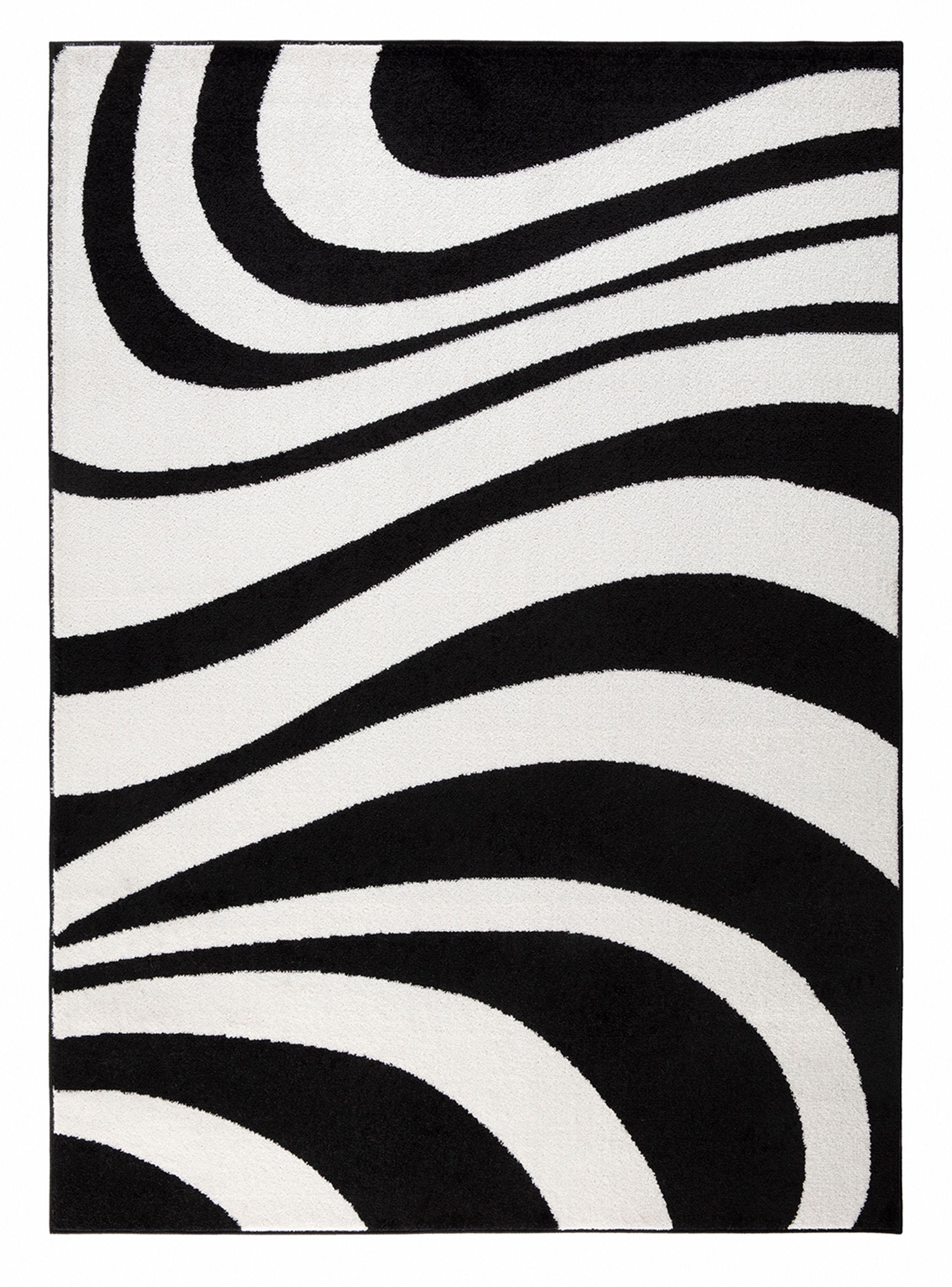 Alfombra 160 x 230 cm Amigo Negro Ondas-0