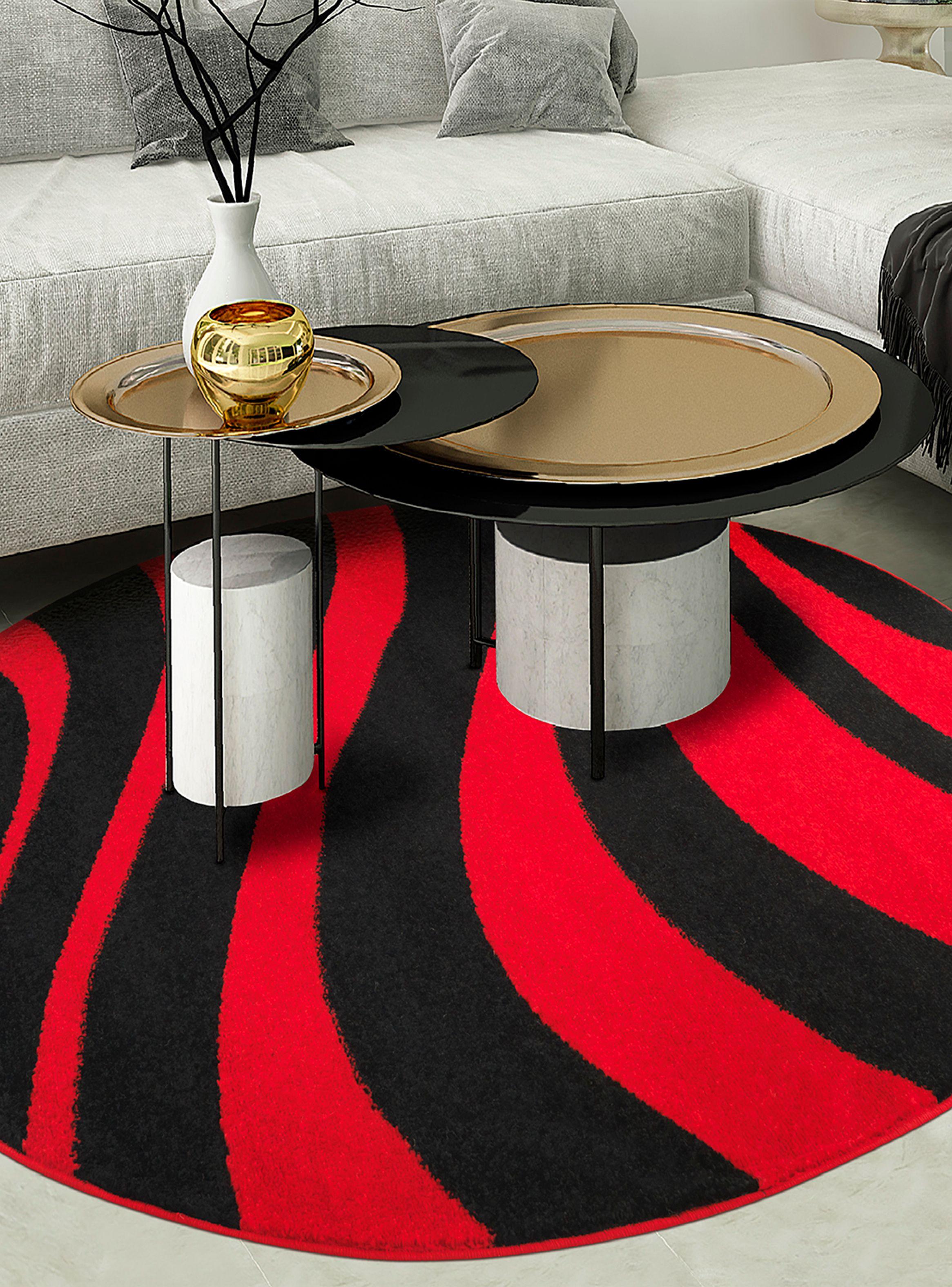 Alfombra Redonda Amigo Rojo 160 x 160 cm Ondas-2