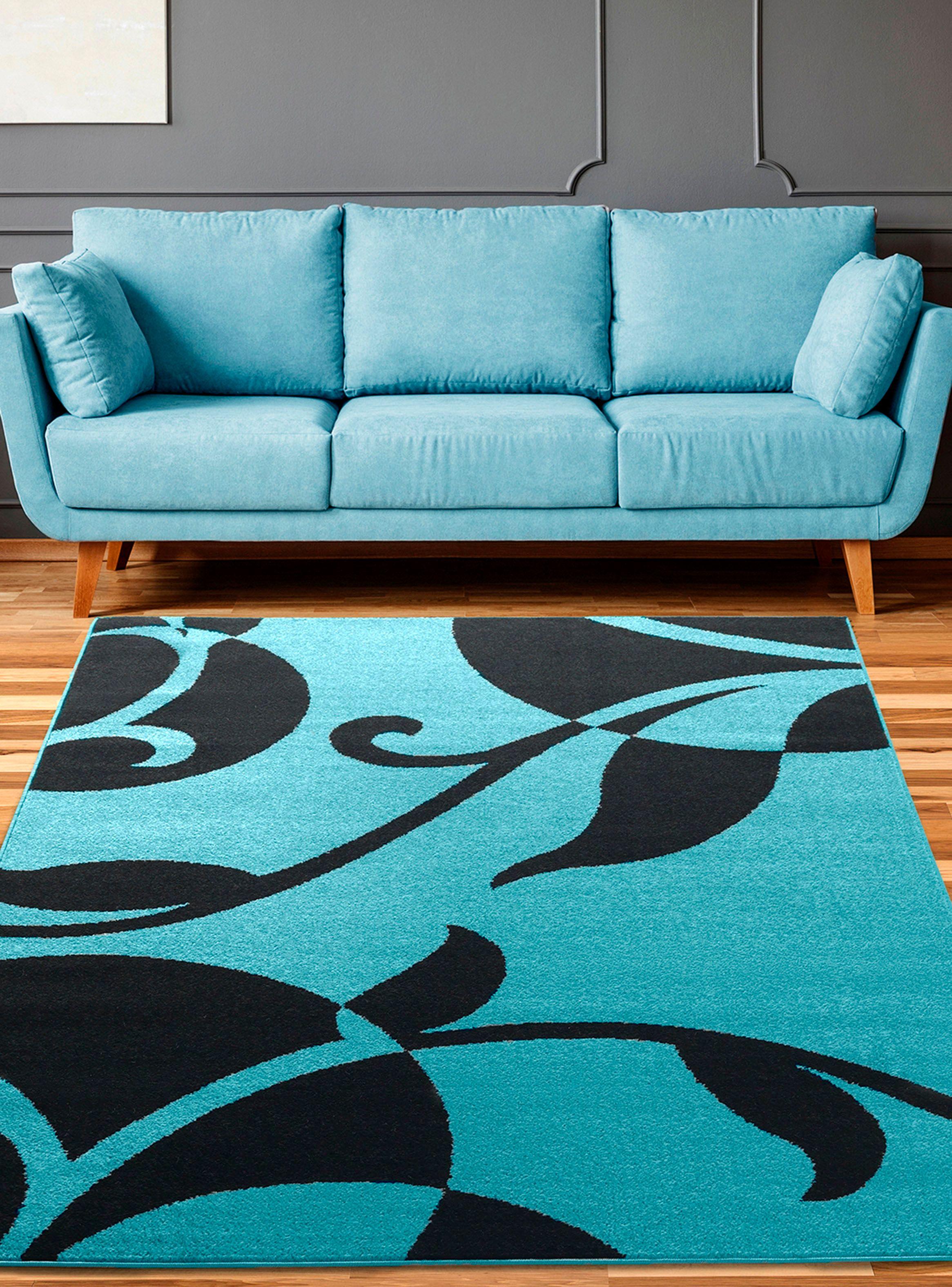 Alfombra Amigo Turquesa 160 x 230 cm Hojas-2