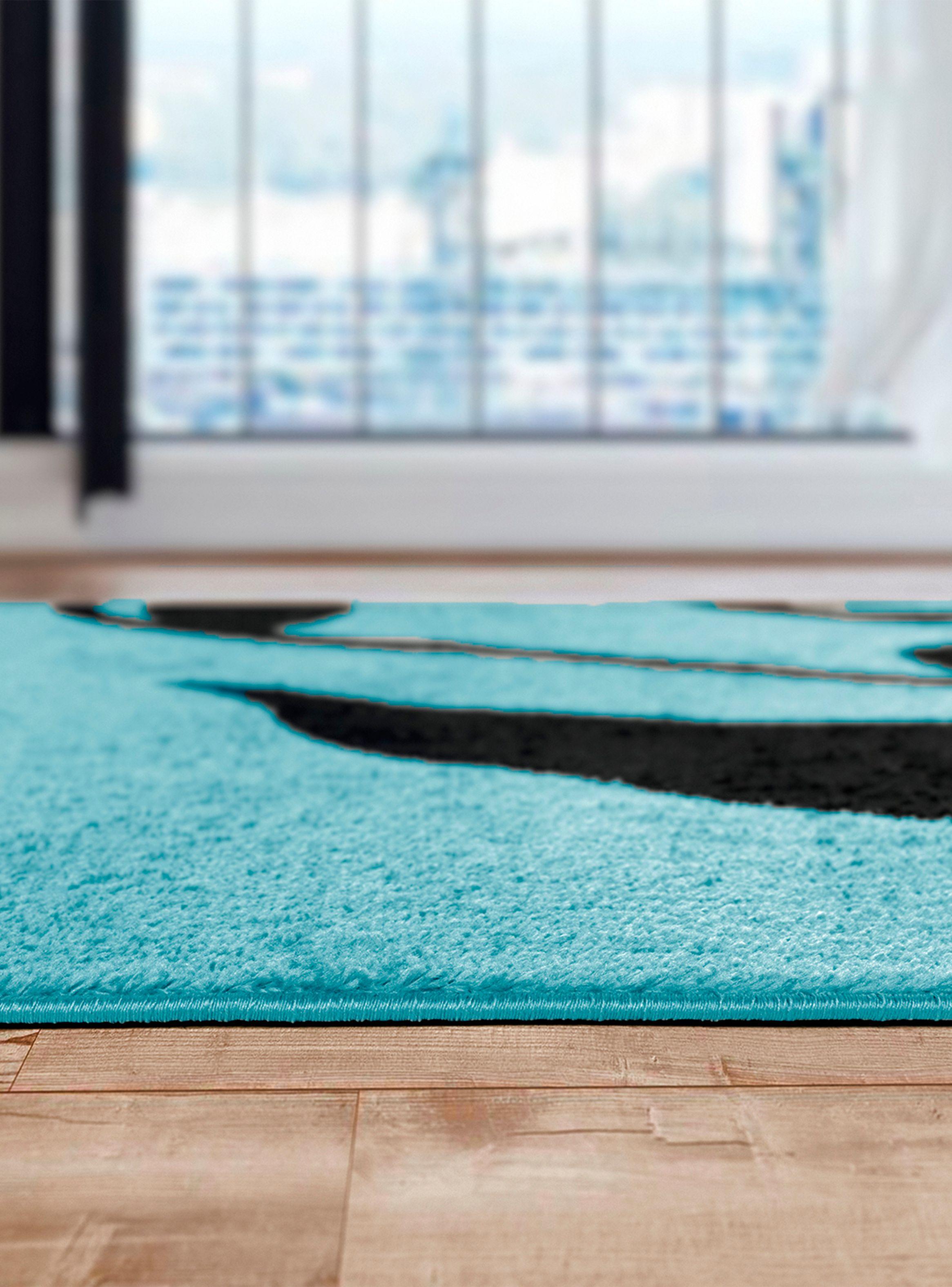 Alfombra Amigo Turquesa 160 x 230 cm Hojas-5