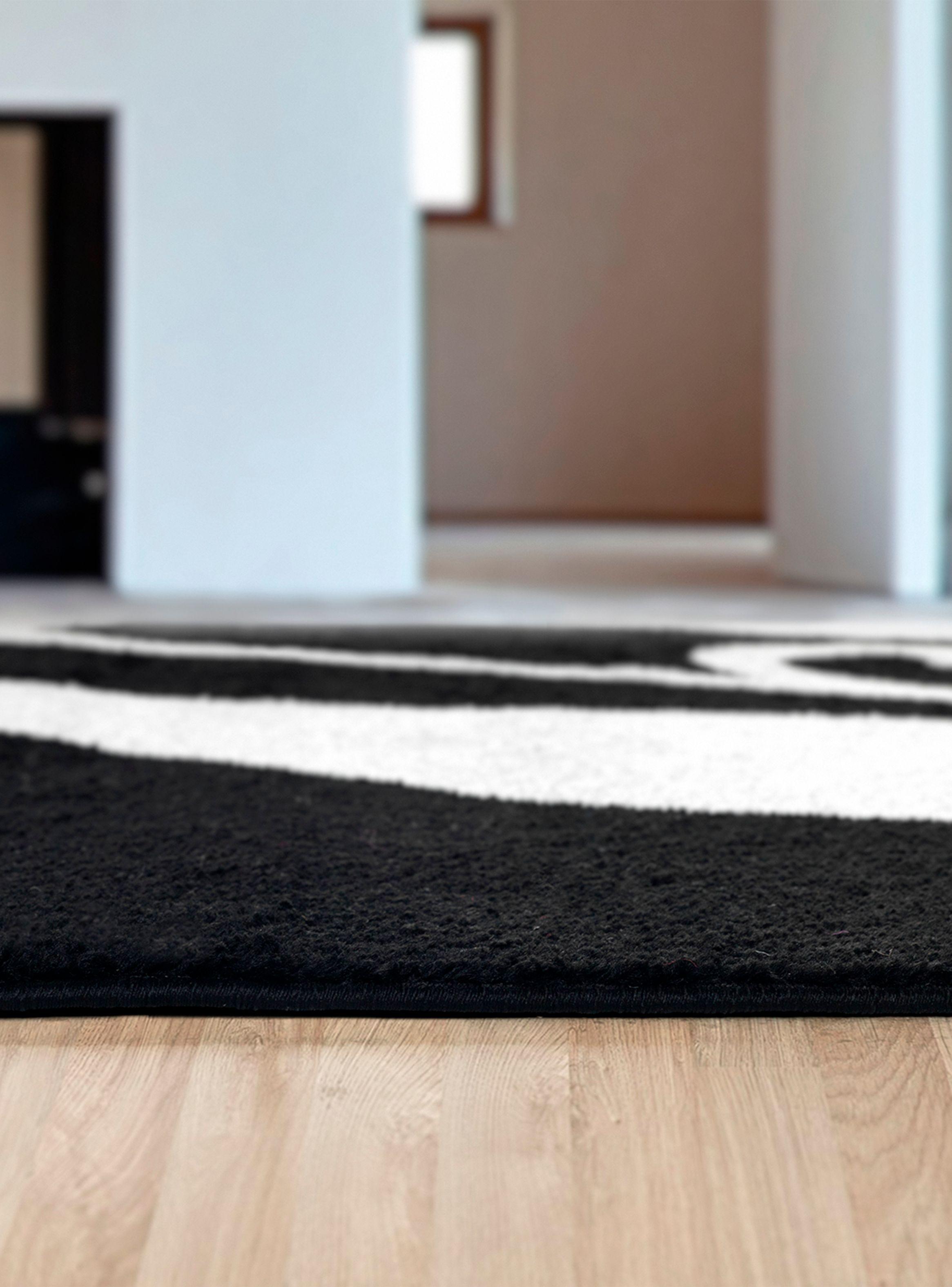 Alfombra 120 x 180 cm Amigo Negro Hojas-5