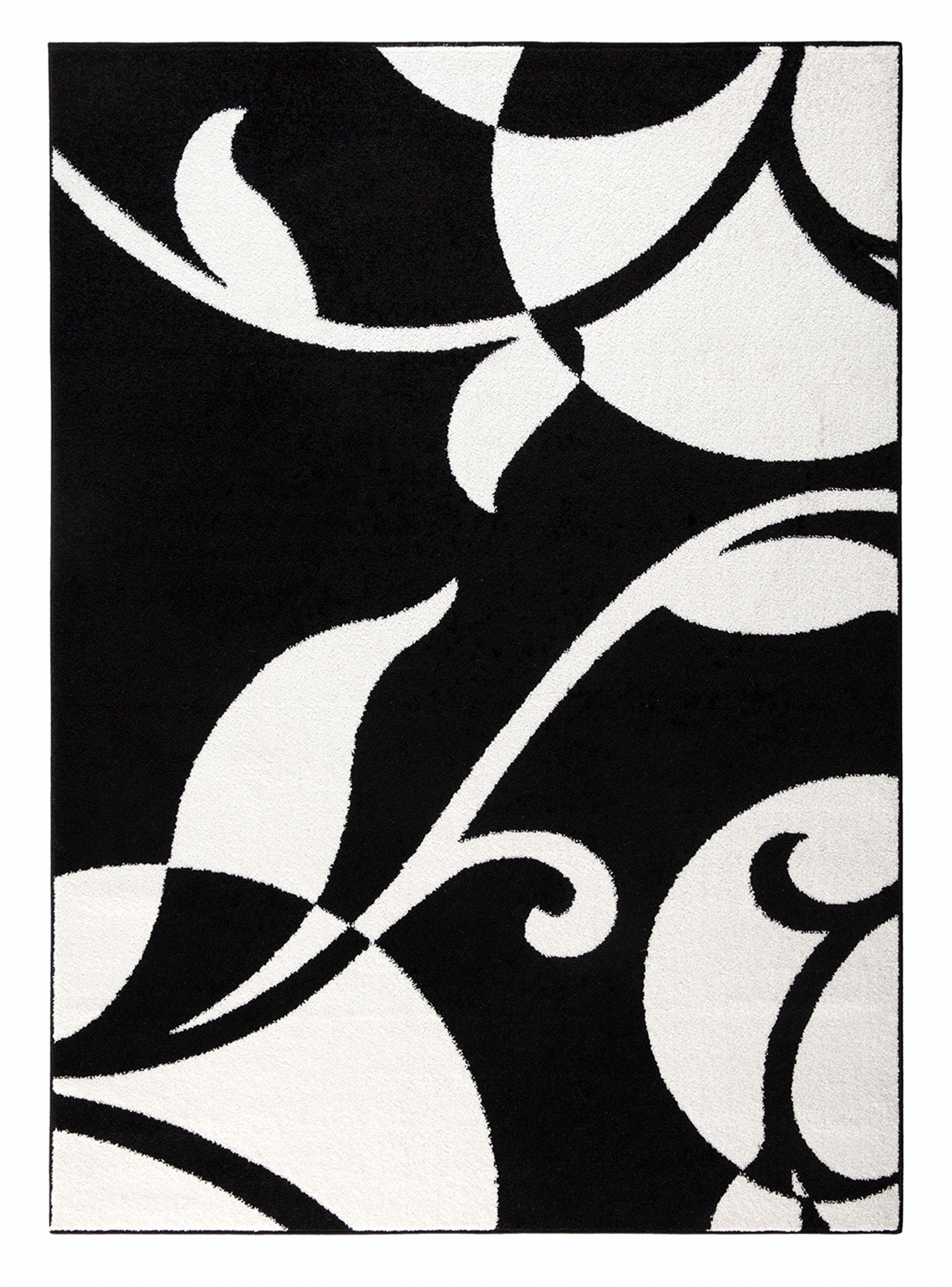 Alfombra 120 x 180 cm Amigo Negro Hojas-0