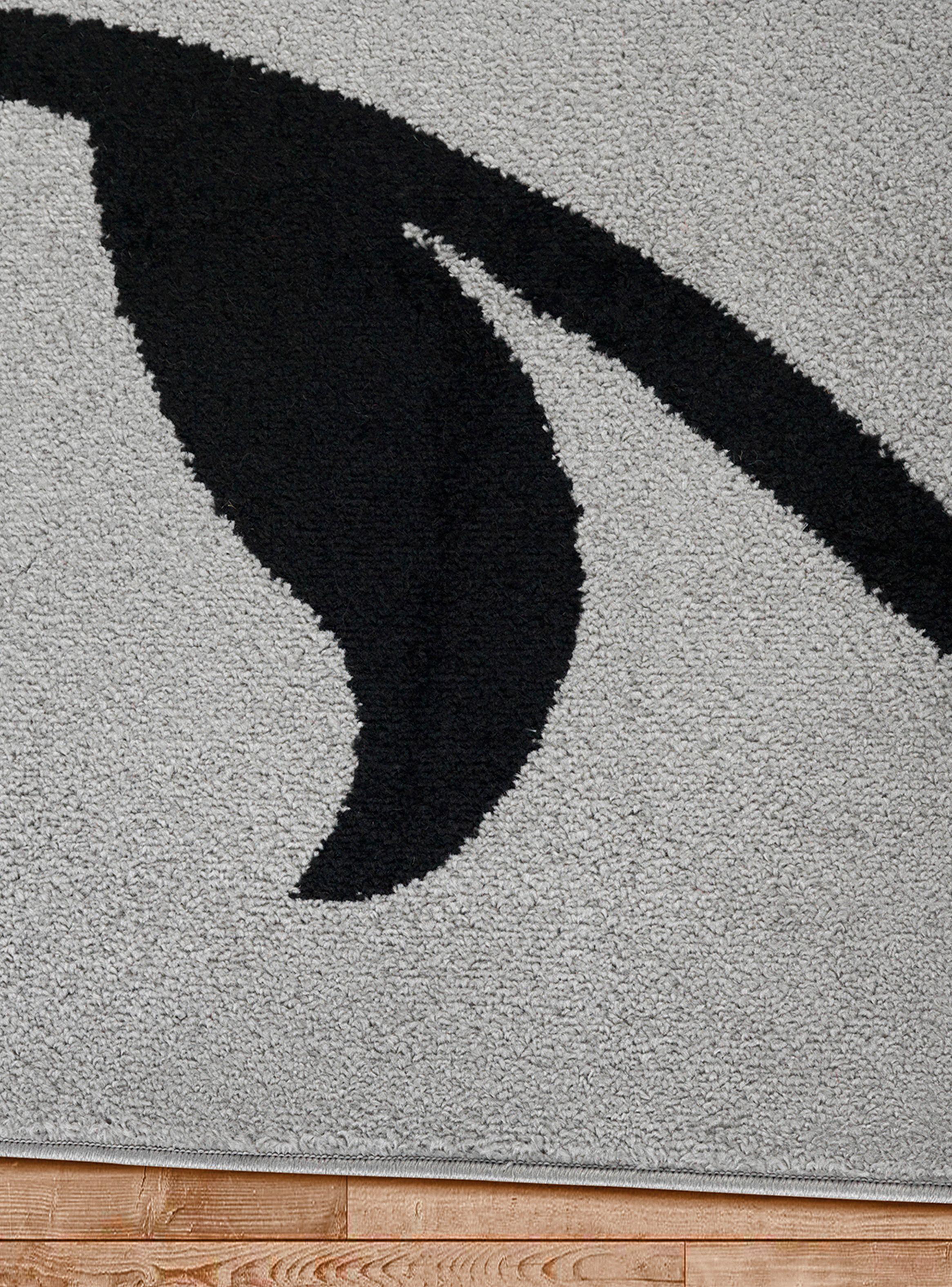 Alfombra Amigo Gris Hojas Negras 240 x 305 cm-3