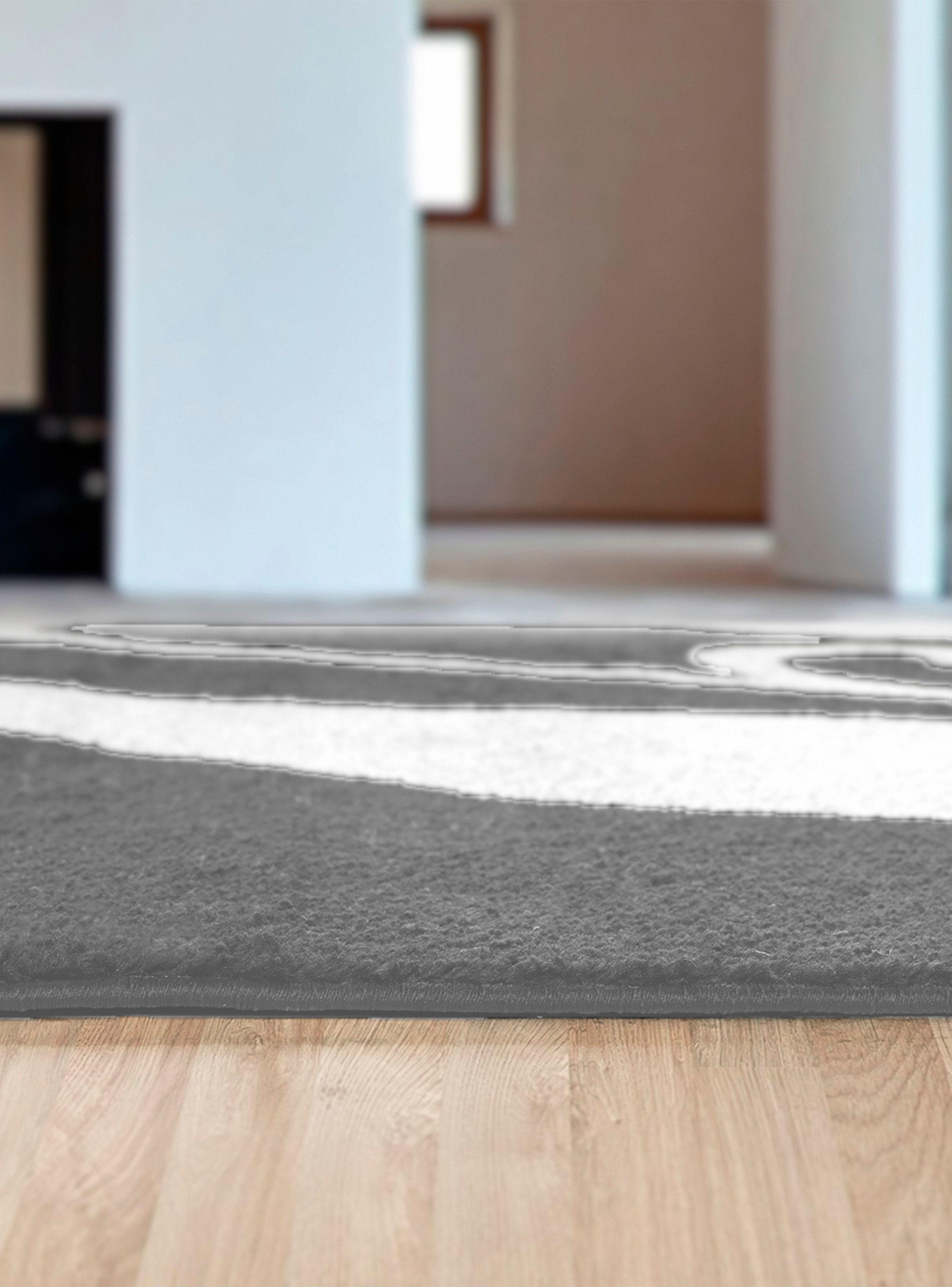 Alfombra 120 x 180 cm Amigo Gris Hojas Blancas-5
