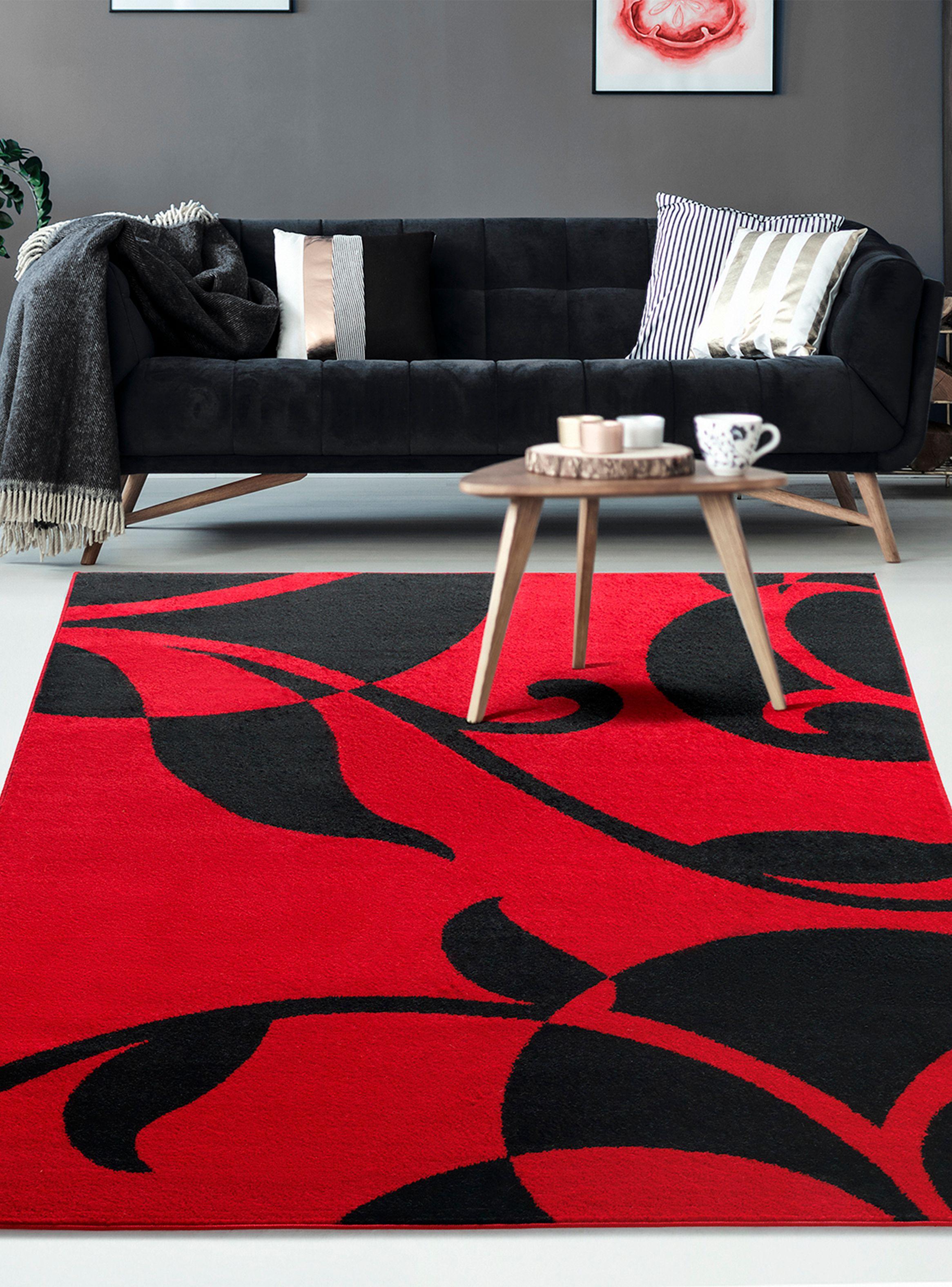 Alfombra 120 x 180 cm Amigo Rojo Hojas-2