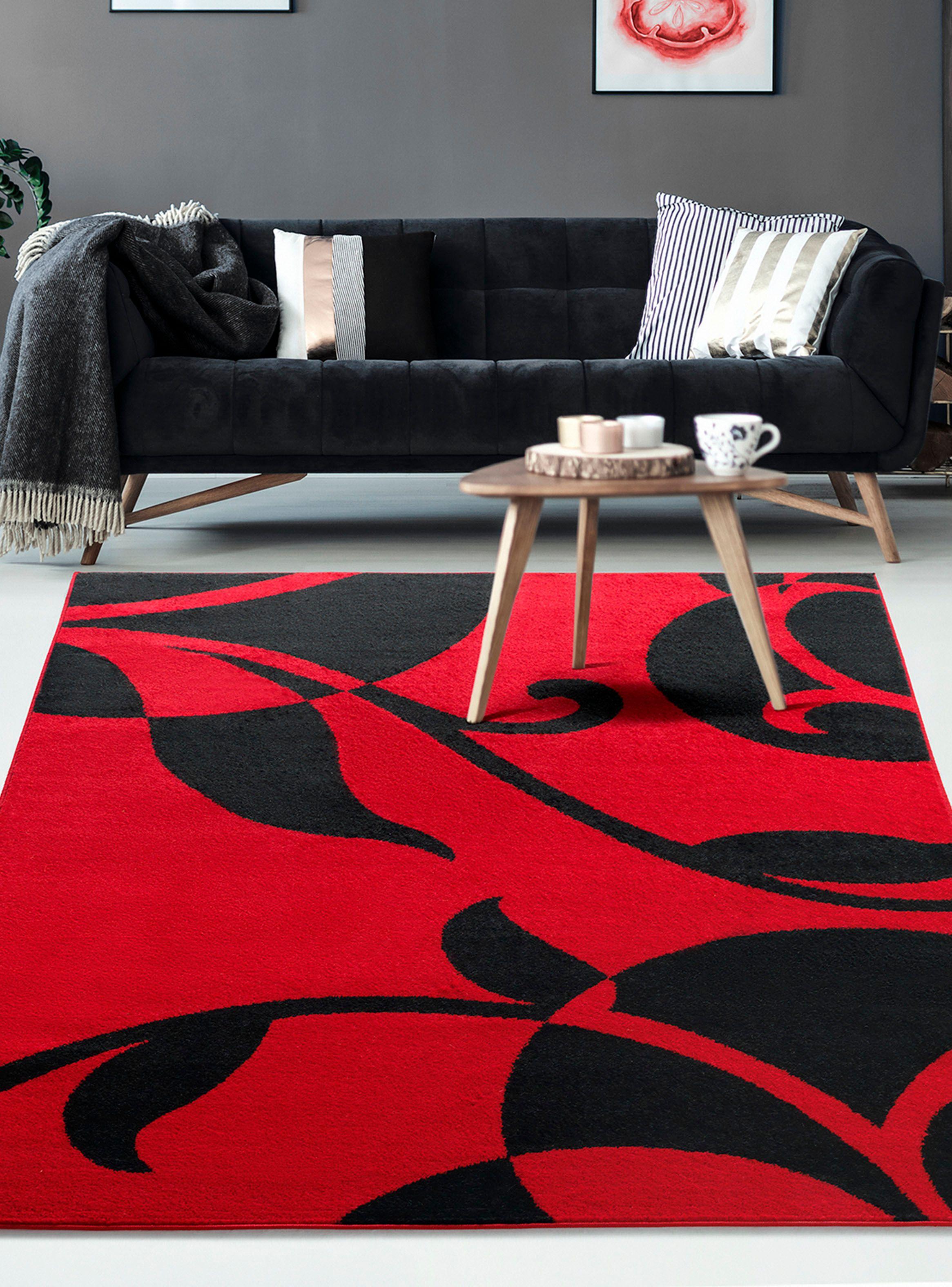 Alfombra 160 x 230 cm Amigo Rojo Hojas-2