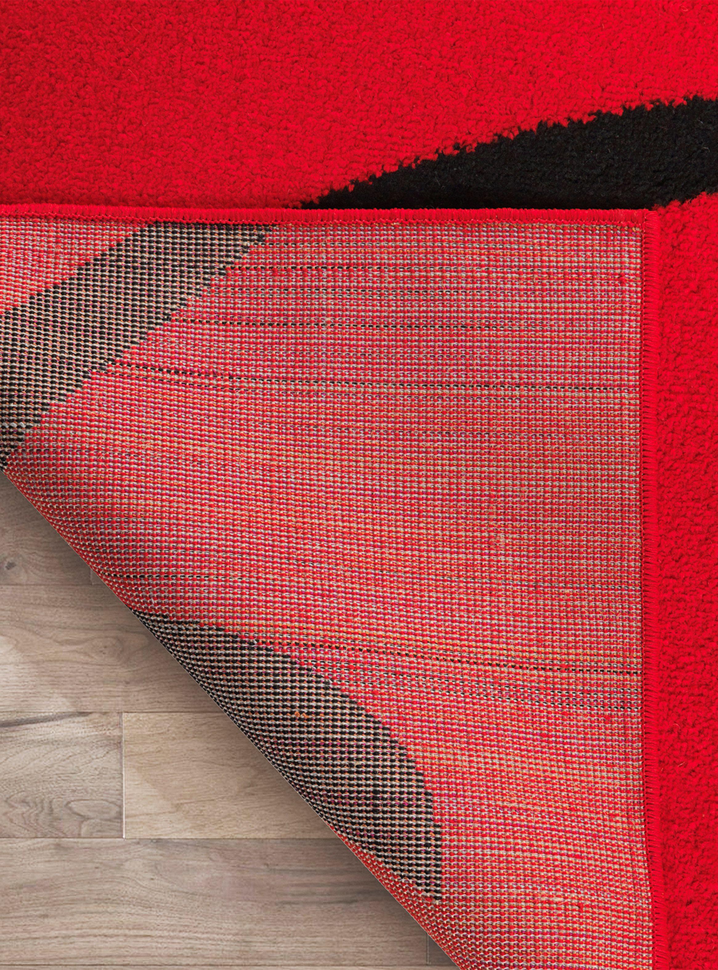 Alfombra 160 x 230 cm Amigo Rojo Hojas-4